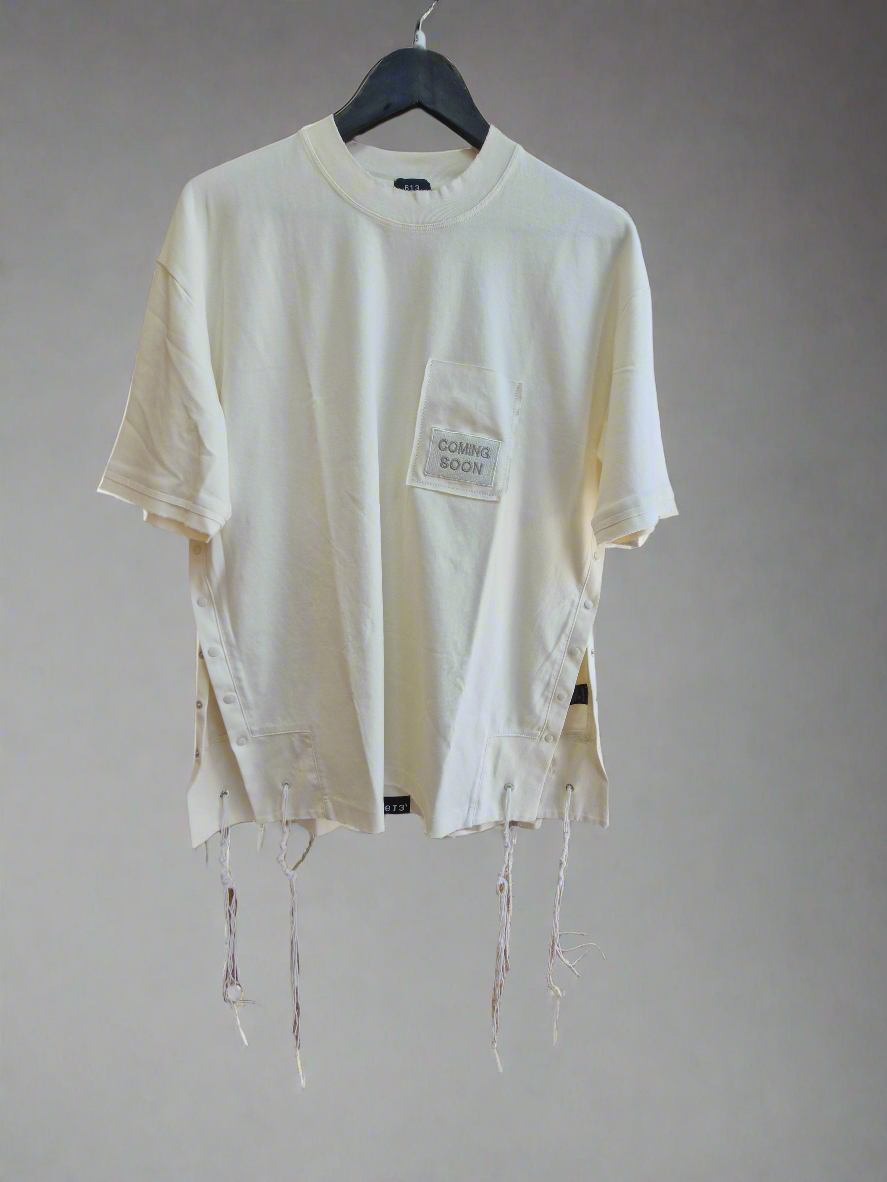 613 - חולצה ציצית מבד מרצרייז 613 שמנת Stones of Hope