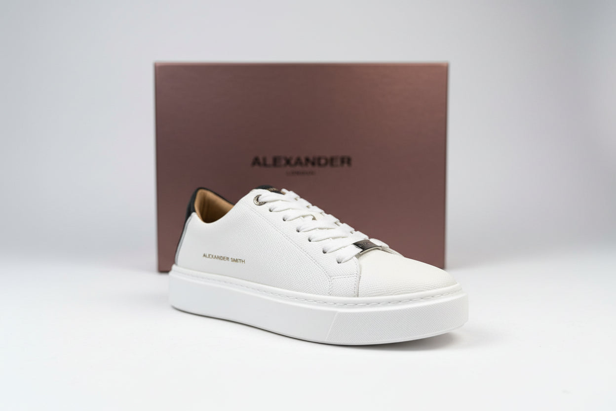 ALEXANDER SMITH - סניקרס עור LONDON MAN LDM 9066 WHITE BLACK