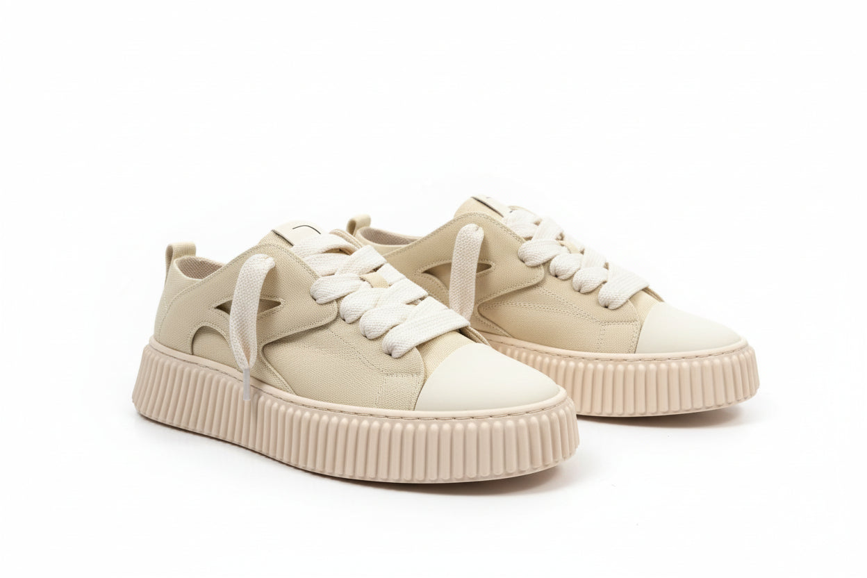 RHUN - סניקרס מבד SKATE 2020 Beige Canvas