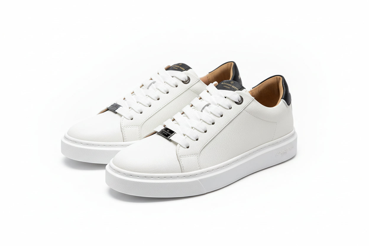 ALEXANDER SMITH - סניקרס עור LONDON MAN LDM 9066 WHITE BLACK