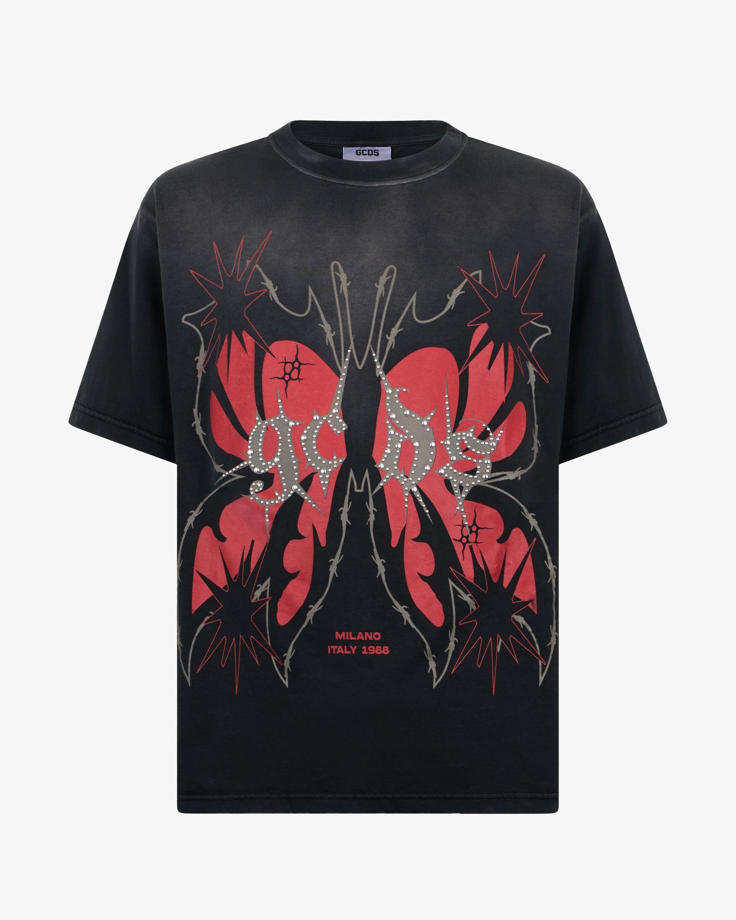 GCDS - חולצה טי אוברסייז B1CU2320JH8 BLACK