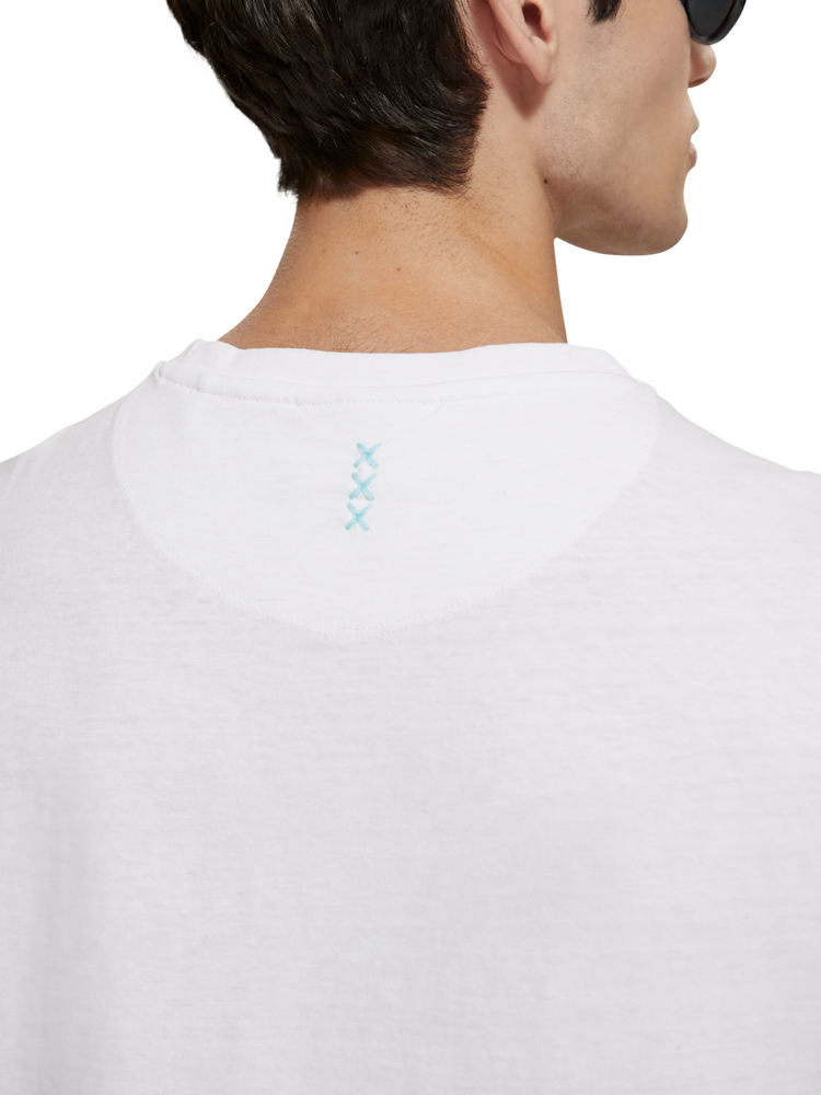 סקוץ' אנד סודה - חולצה טי שרוול קצר בצבע לבן - 175657 0006