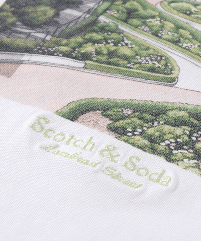 סקוץ’ אנד סודה - חולצה טי עם לוגו שרוול ארוך בצבע לבן 178775 101