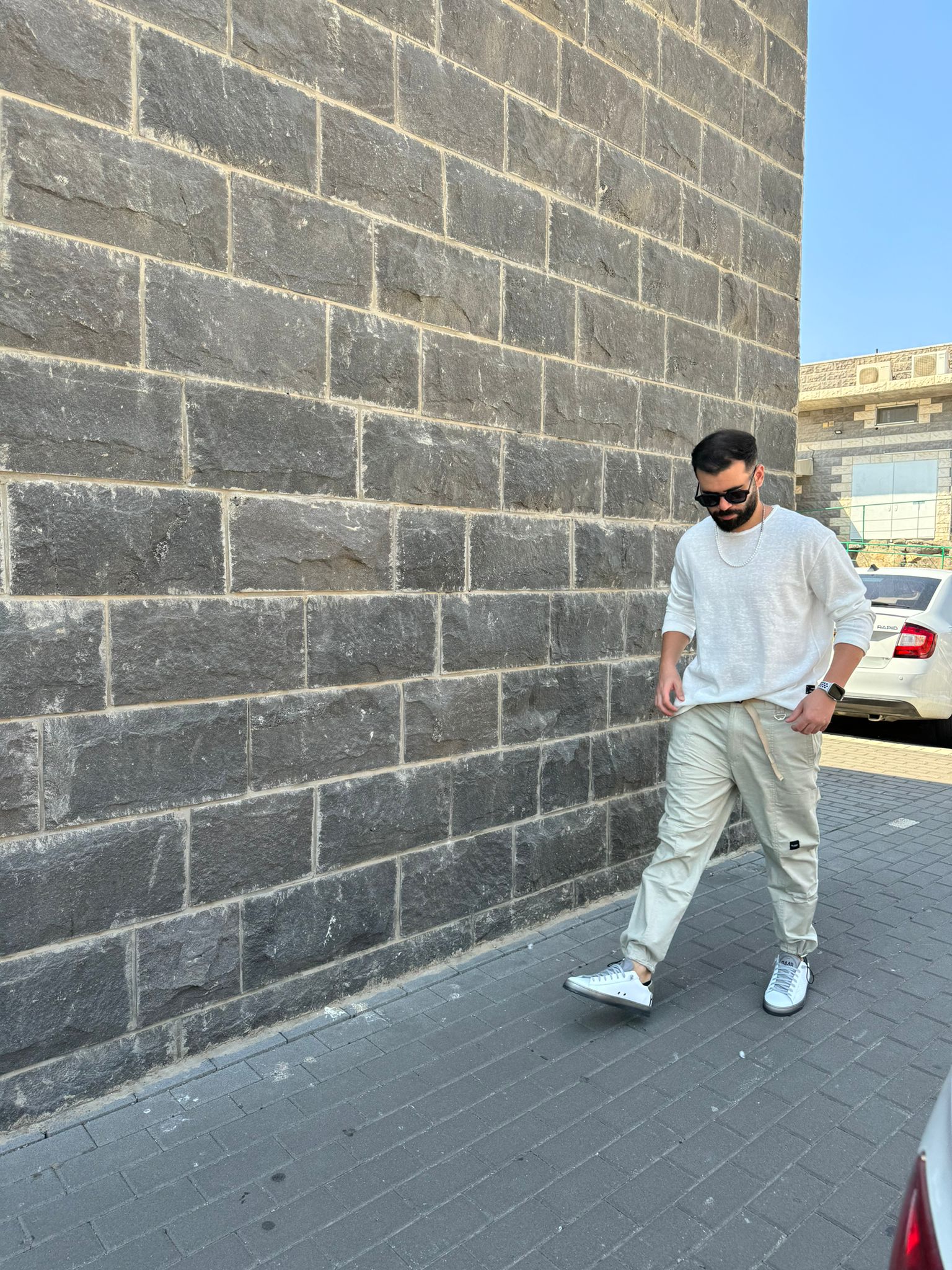 דה לוקה - חולצה סלאב פשתן ארוך לבן 7089 03