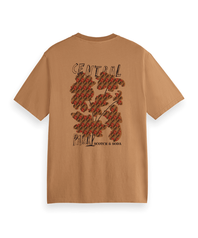 סקוץ' אנד סודה - חולצה טי שרוול קצר בצבע כאמל 179945 260 SP25