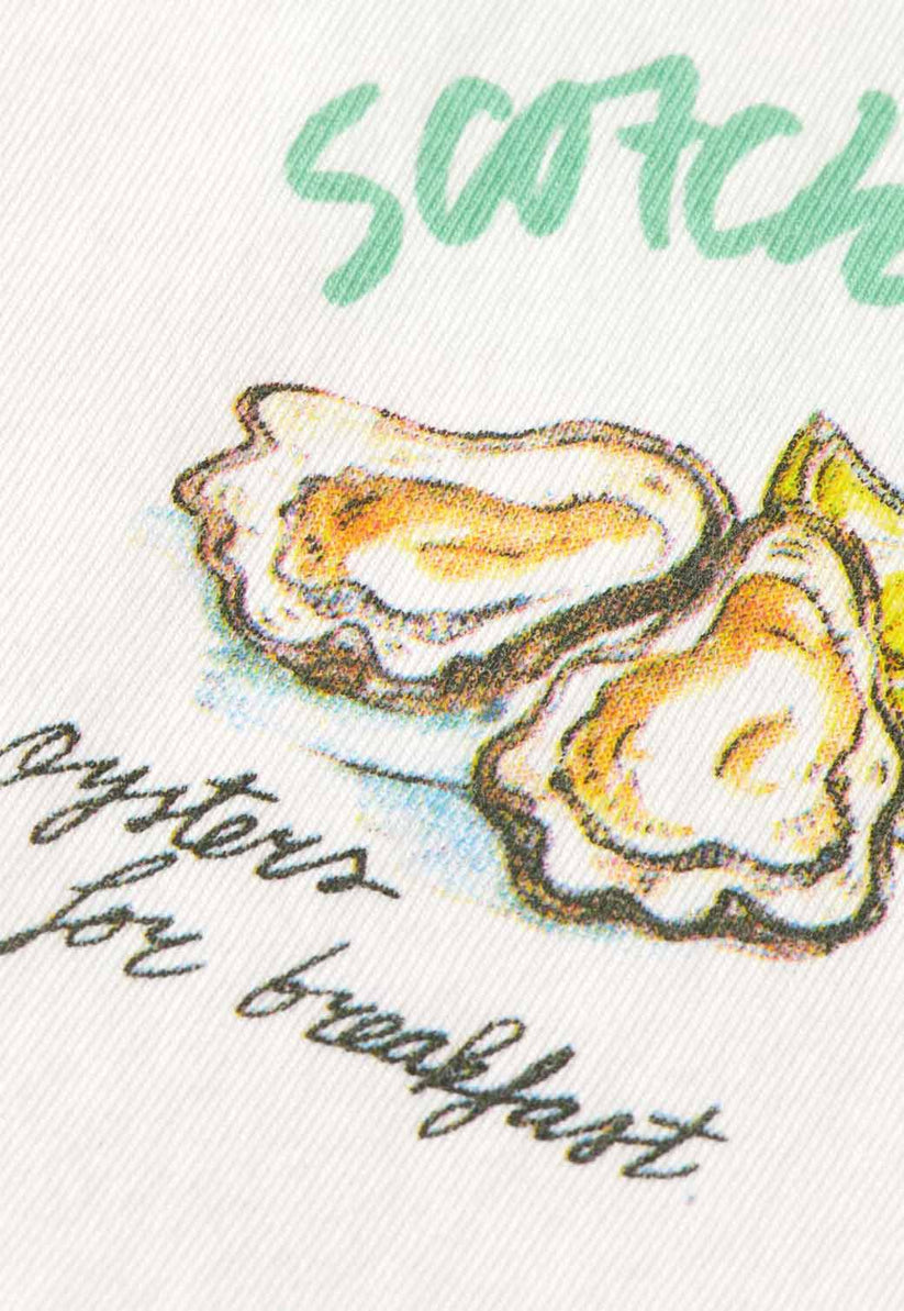 סקוץ' אנד סודה - חולצה טי אוברסייז שרוול קצר בצבע לבן 175641 0001