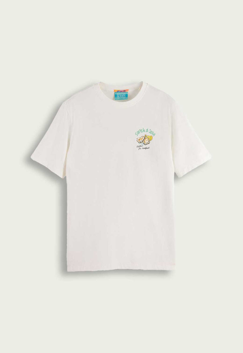 סקוץ' אנד סודה - חולצה טי אוברסייז שרוול קצר בצבע לבן 175641 0001