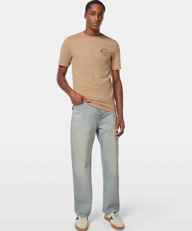 סקוץ' אנד סודה - חולצה טי שרוול קצר בצבע שמנת 180047 230 SU25