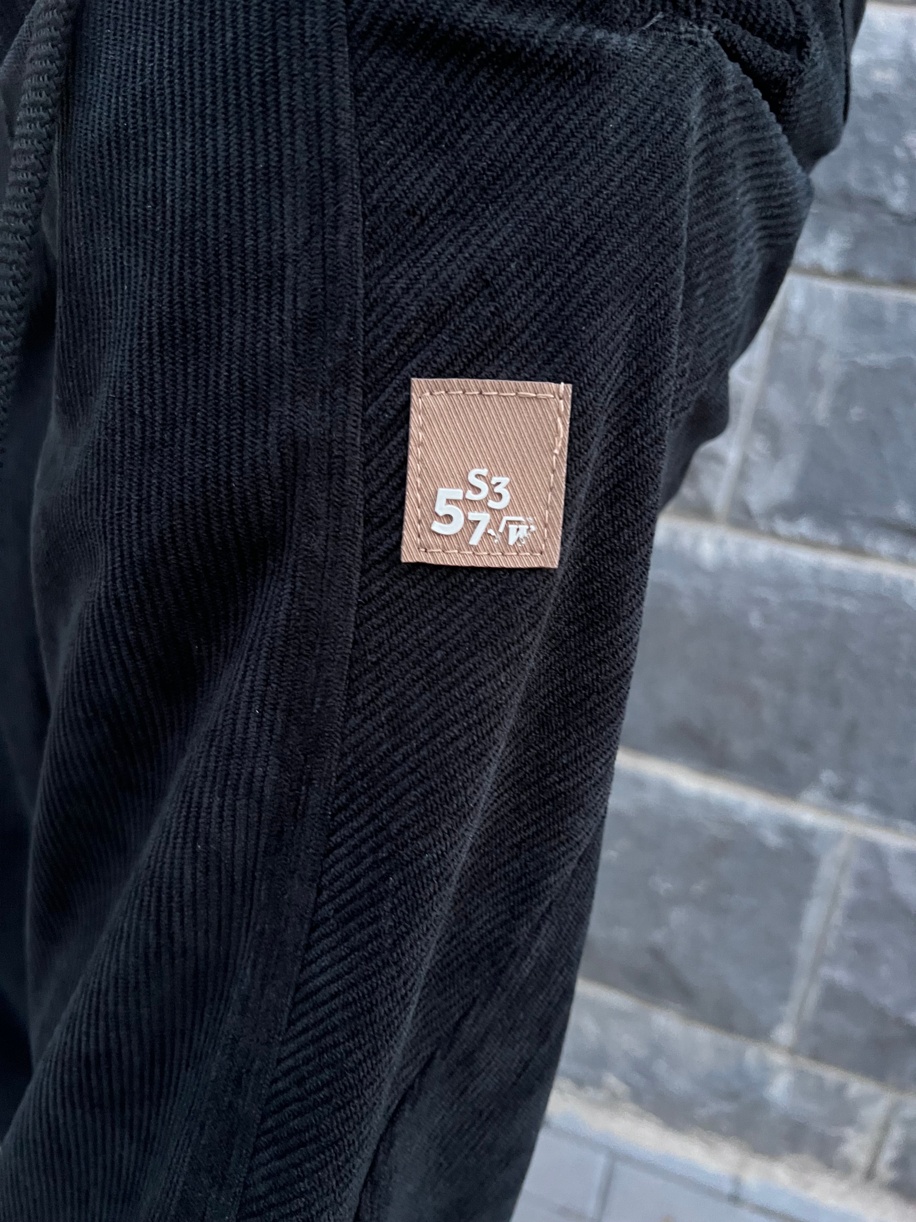 דה לוקה - מכנס קורדורוי בצבע שחור 7093 01