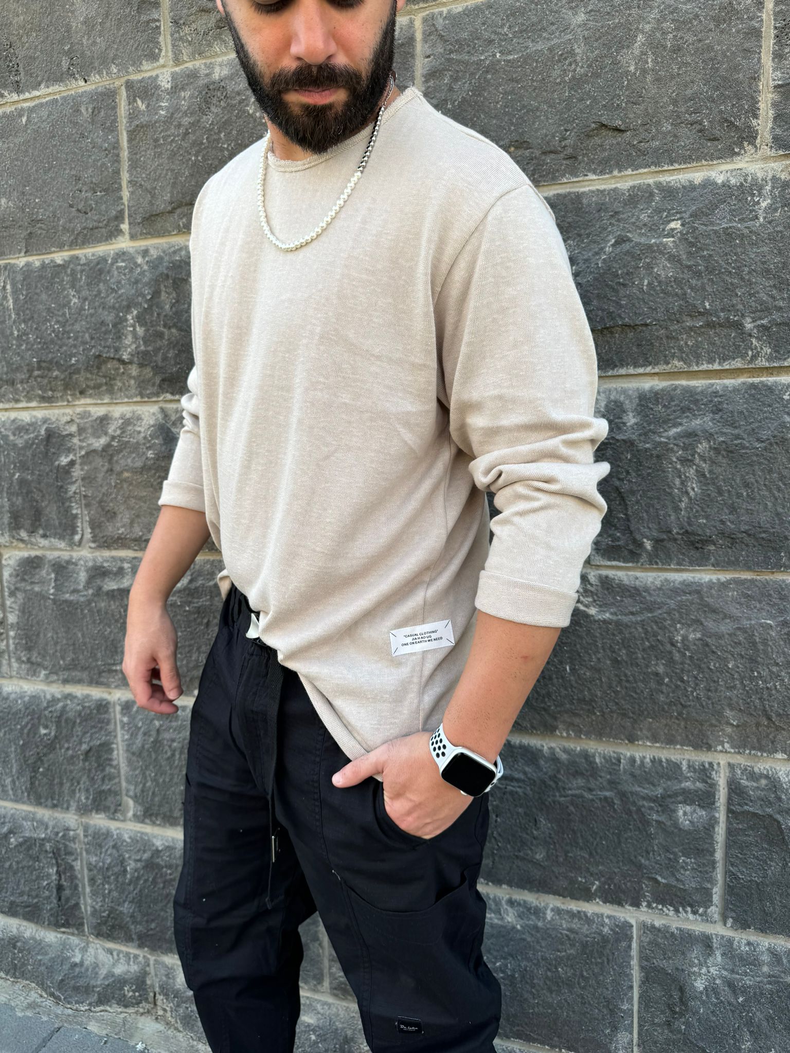 דה לוקה - סלאב פשתן ארוך שמנת 7089 02