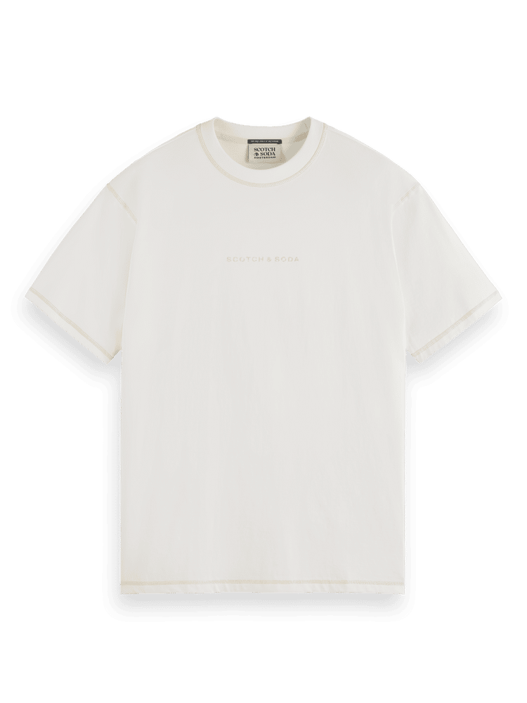 סקוץ' אנד סודה - חולצה טי שרוול קצר בצבע קרם 179192 100