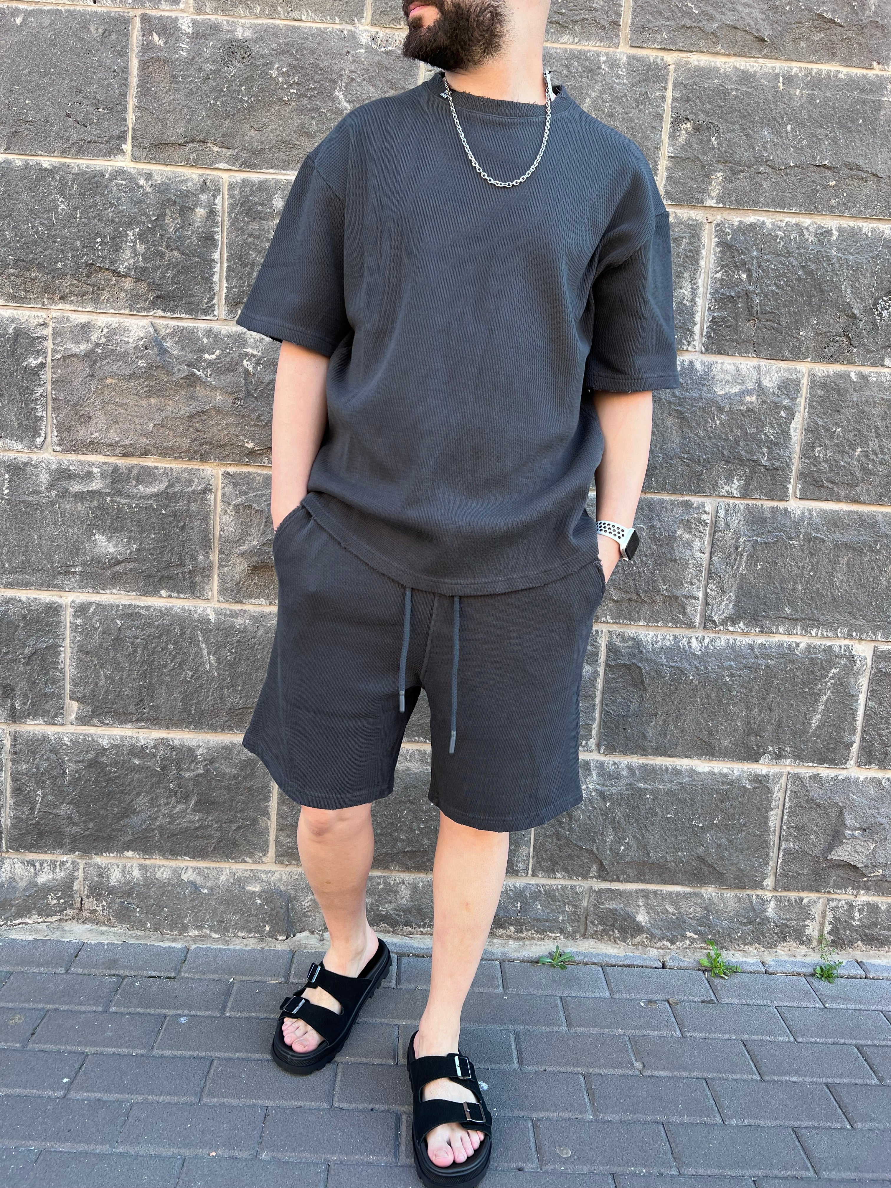 קרייזר - מכנסיים ברמודה וופל ERAN GRAY