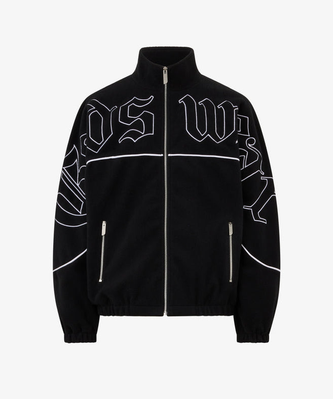 GCDS - ג'קט מבד פליז Gothic Tracktop A2CM2004TG9 בשחור