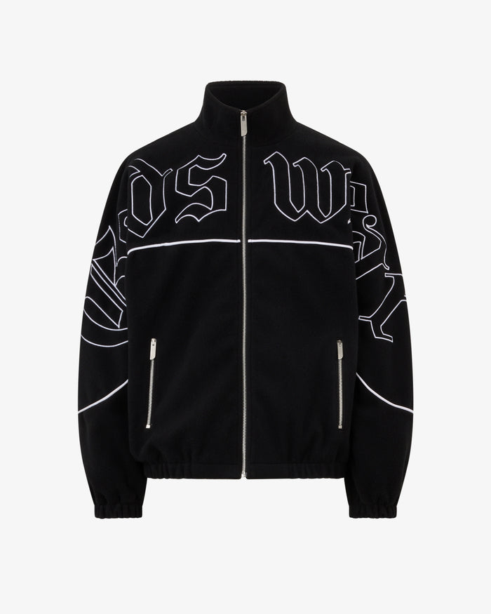 GCDS - ג'קט מבד פליז Gothic Tracktop A2CM2004TG9 בשחור