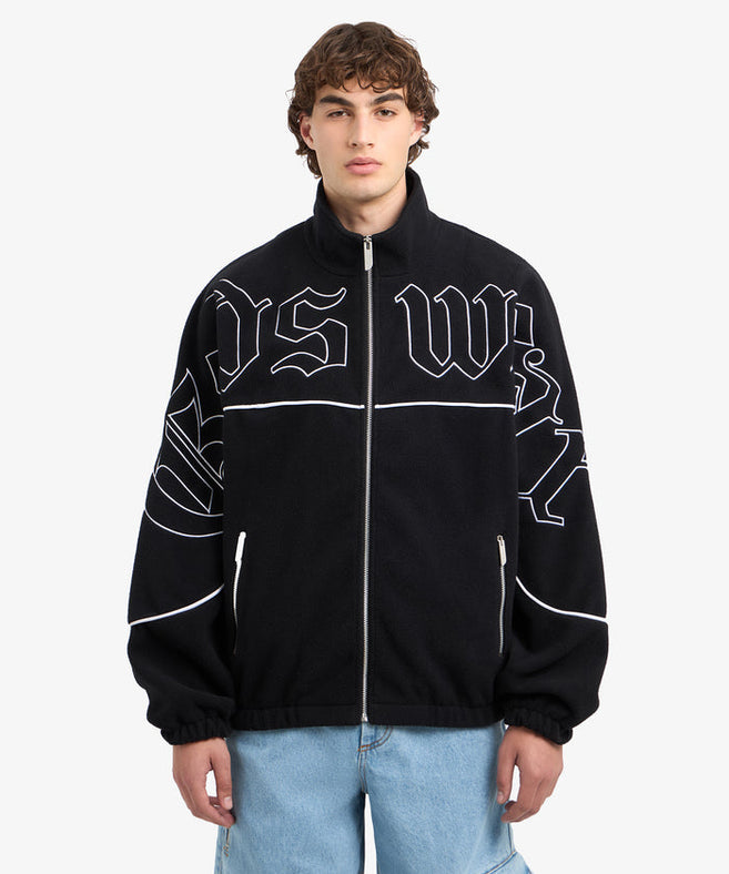 GCDS - ג'קט מבד פליז Gothic Tracktop A2CM2004TG9 בשחור