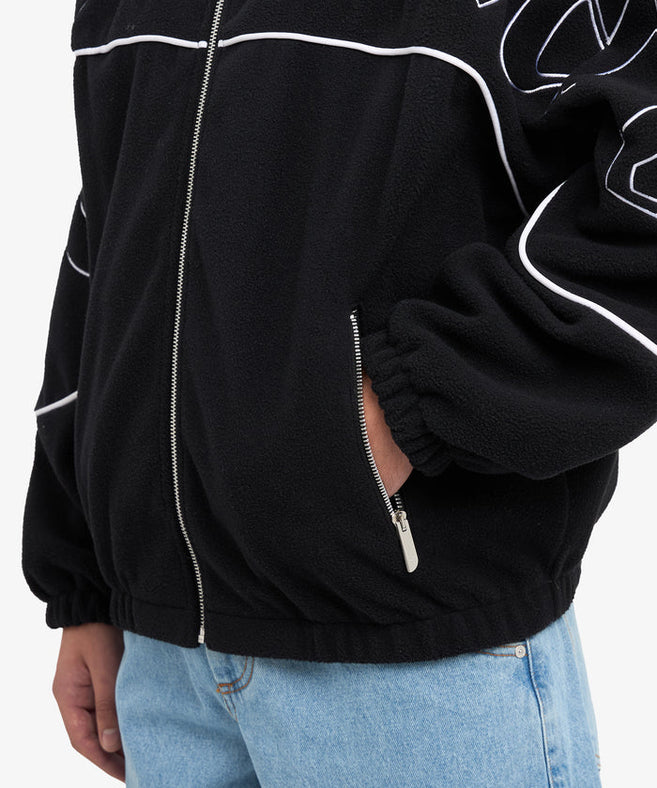 GCDS - ג'קט מבד פליז Gothic Tracktop A2CM2004TG9 בשחור