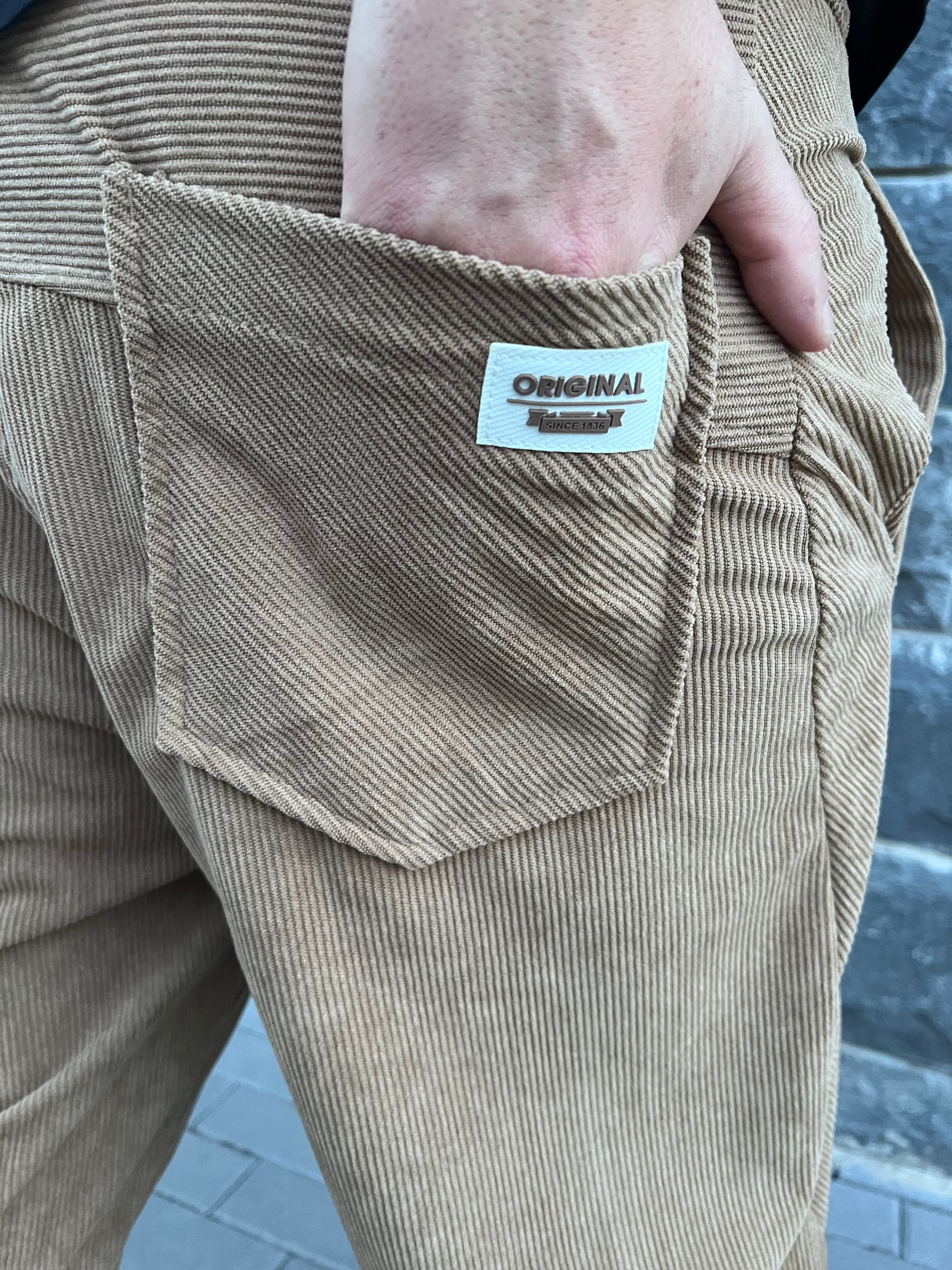 דה לוקה - מכנס קורדורוי בצבע חום 7093 04