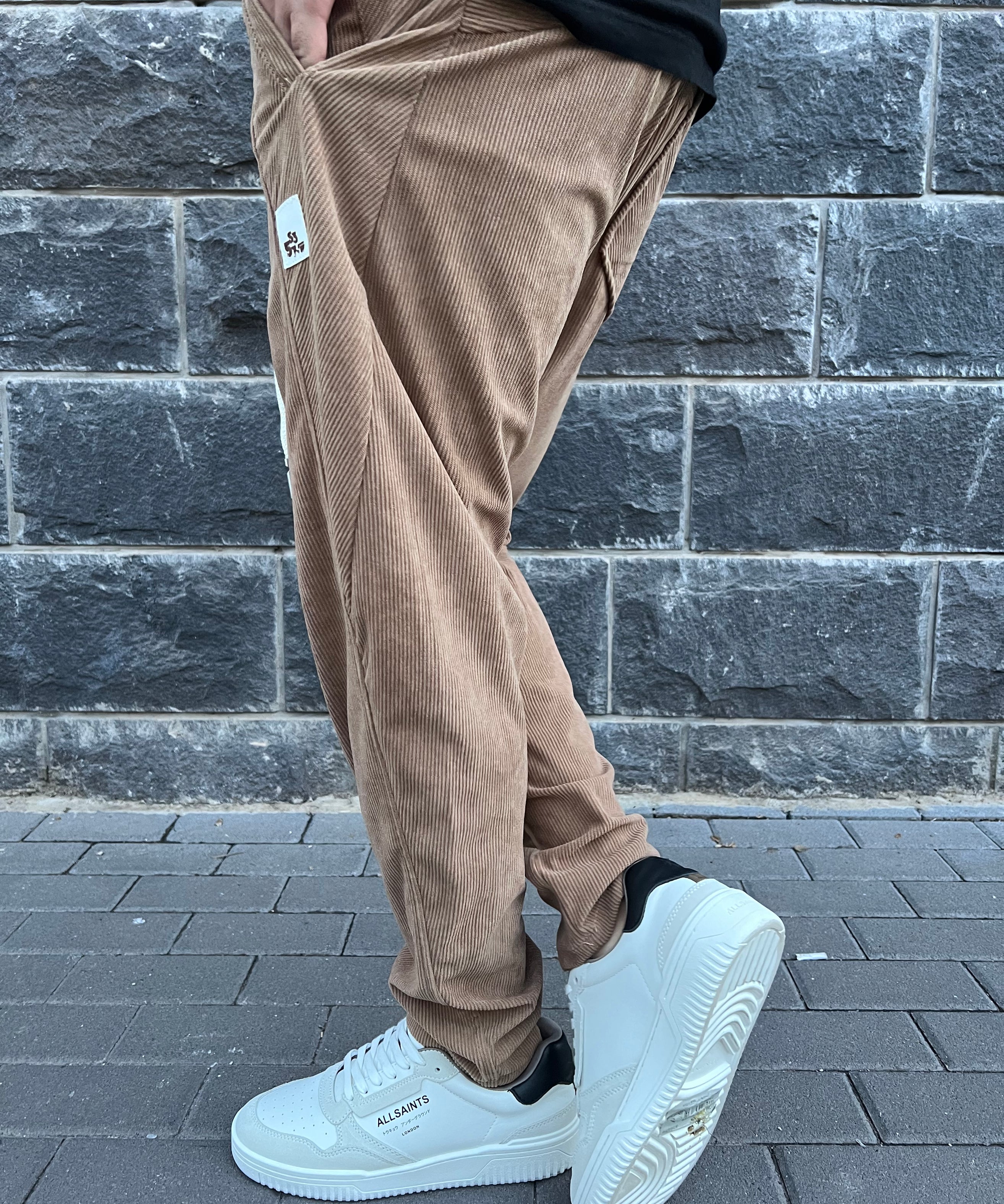 דה לוקה - מכנס קורדורוי בצבע חום 7093 04