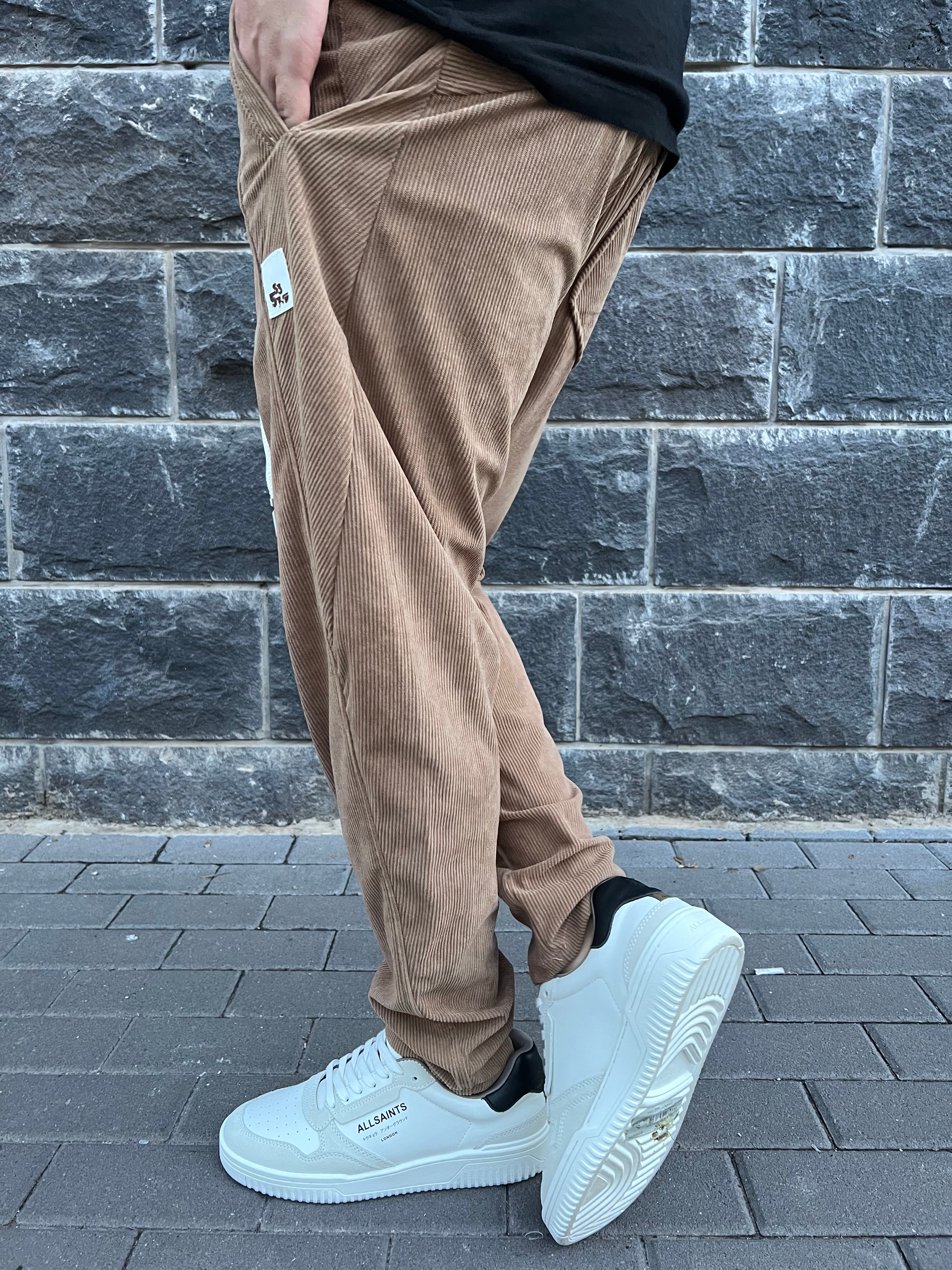 דה לוקה - מכנס קורדורוי בצבע חום 7093 04