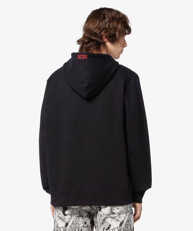 GCDS - קפוצ'יון LOGO HOODIE A2OU1910JH5 בשחור