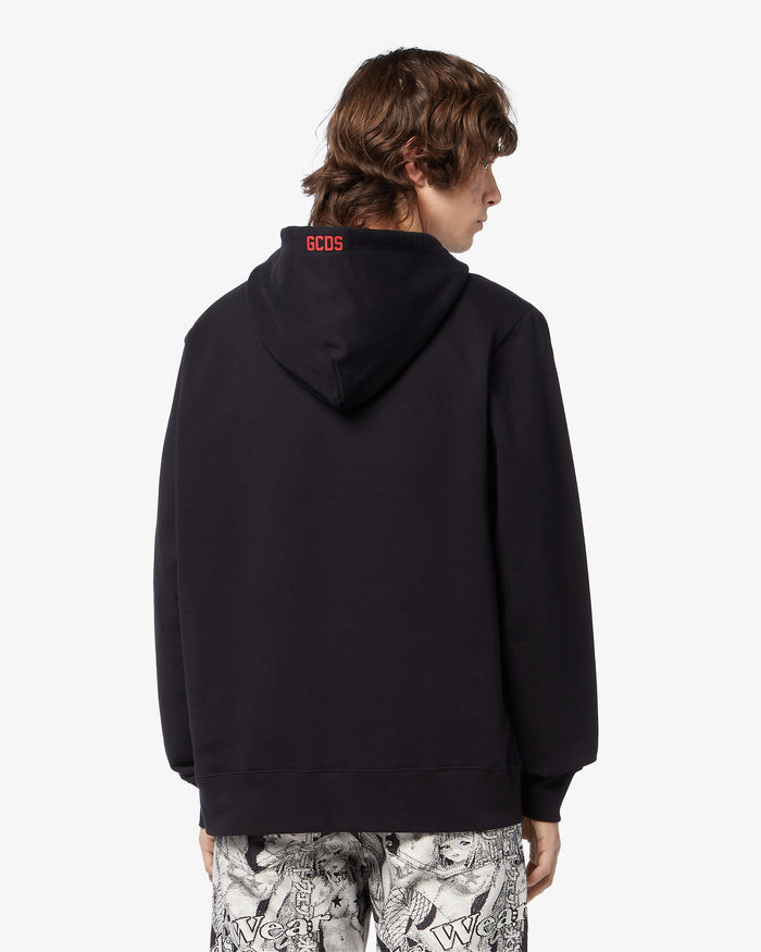 GCDS - קפוצ'יון LOGO HOODIE A2OU1910JH5 בשחור