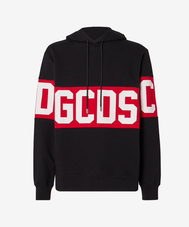 GCDS - קפוצ'יון BAND LOGO HOODIE A2OM1905JD1 בשחור