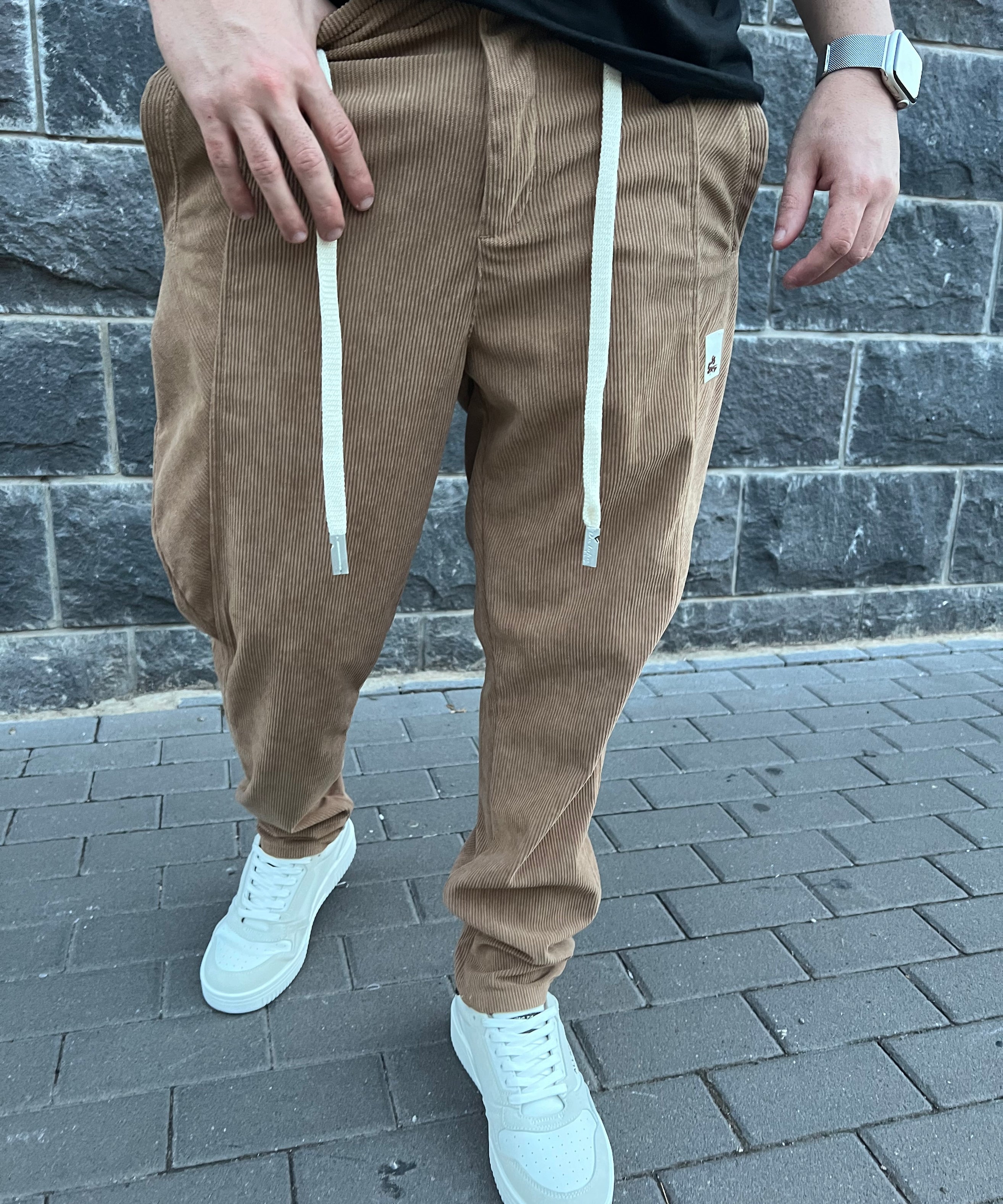 דה לוקה - מכנס קורדורוי בצבע חום 7093 04