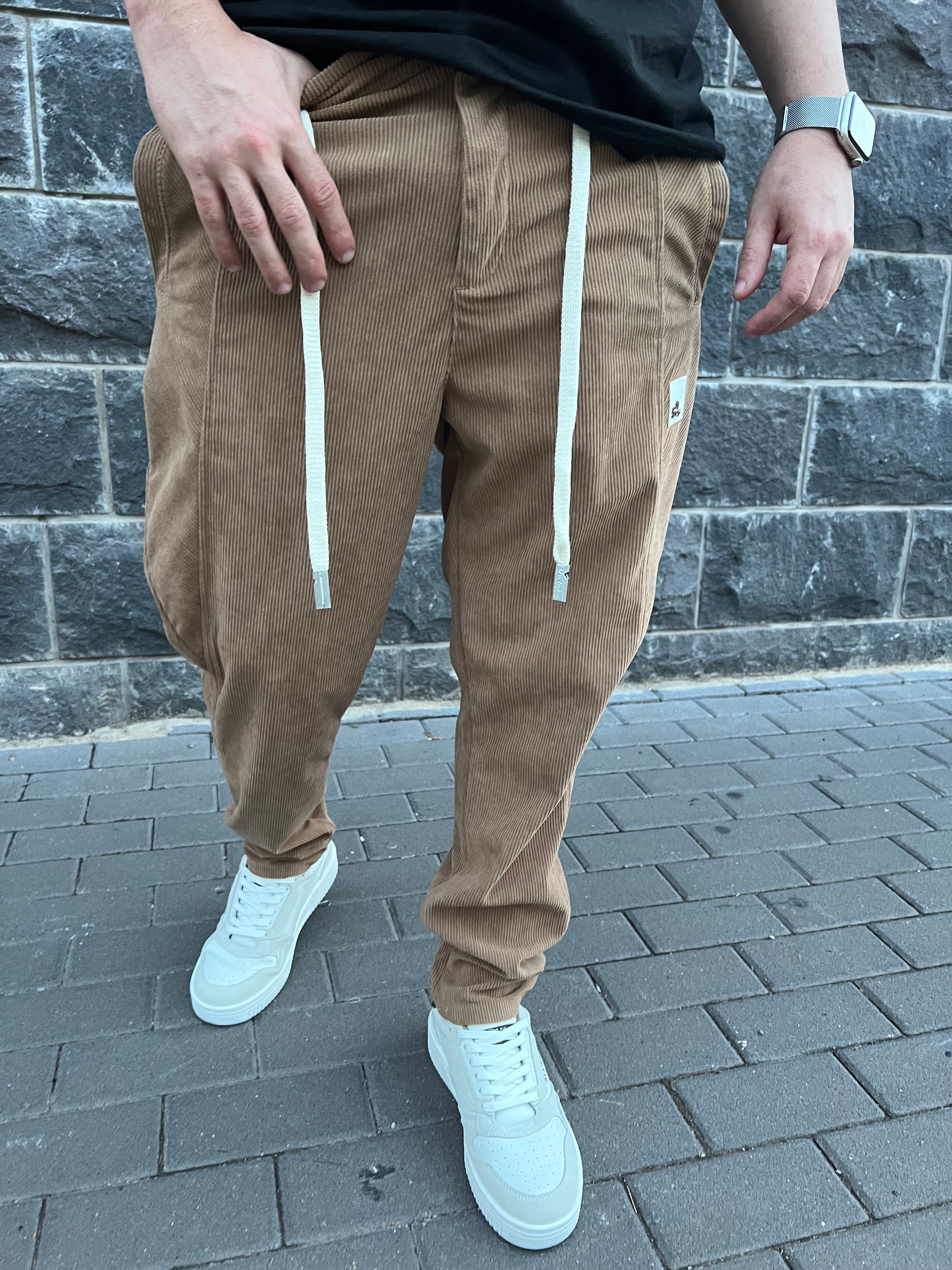 דה לוקה - מכנס קורדורוי בצבע חום 7093 04