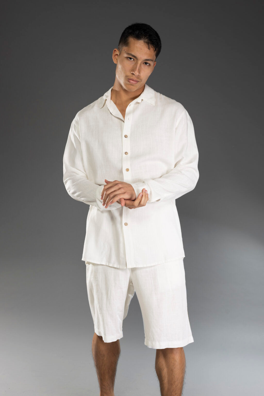 פיל רוג' - מכופתרת פשתן MYKONOS FIL ROUGE בלבן 1012 30