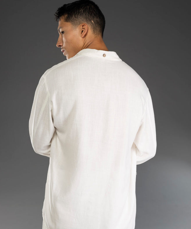 פיל רוג' - מכופתרת פשתן MYKONOS FIL ROUGE בלבן 1012 30