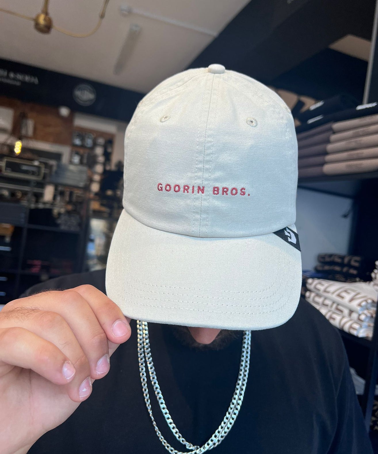 גורין ברוס - כובע מצחיה PAPA CAP בצבע שמנת One Size 101-1541