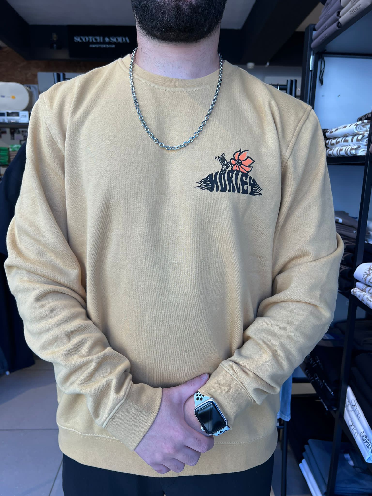 הארלי - פוטר שרוול ארוך כאמל H221 MFT0012360 / FLOWER FISH FLEECE CREW