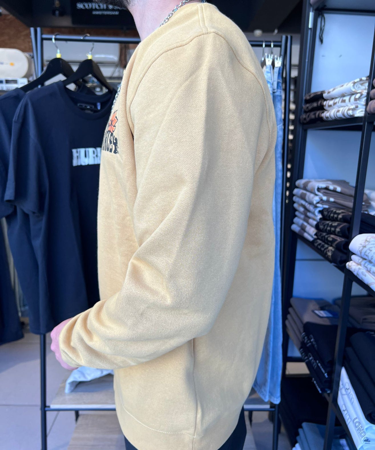 הארלי - פוטר שרוול ארוך כאמל H221 MFT0012360 / FLOWER FISH FLEECE CREW