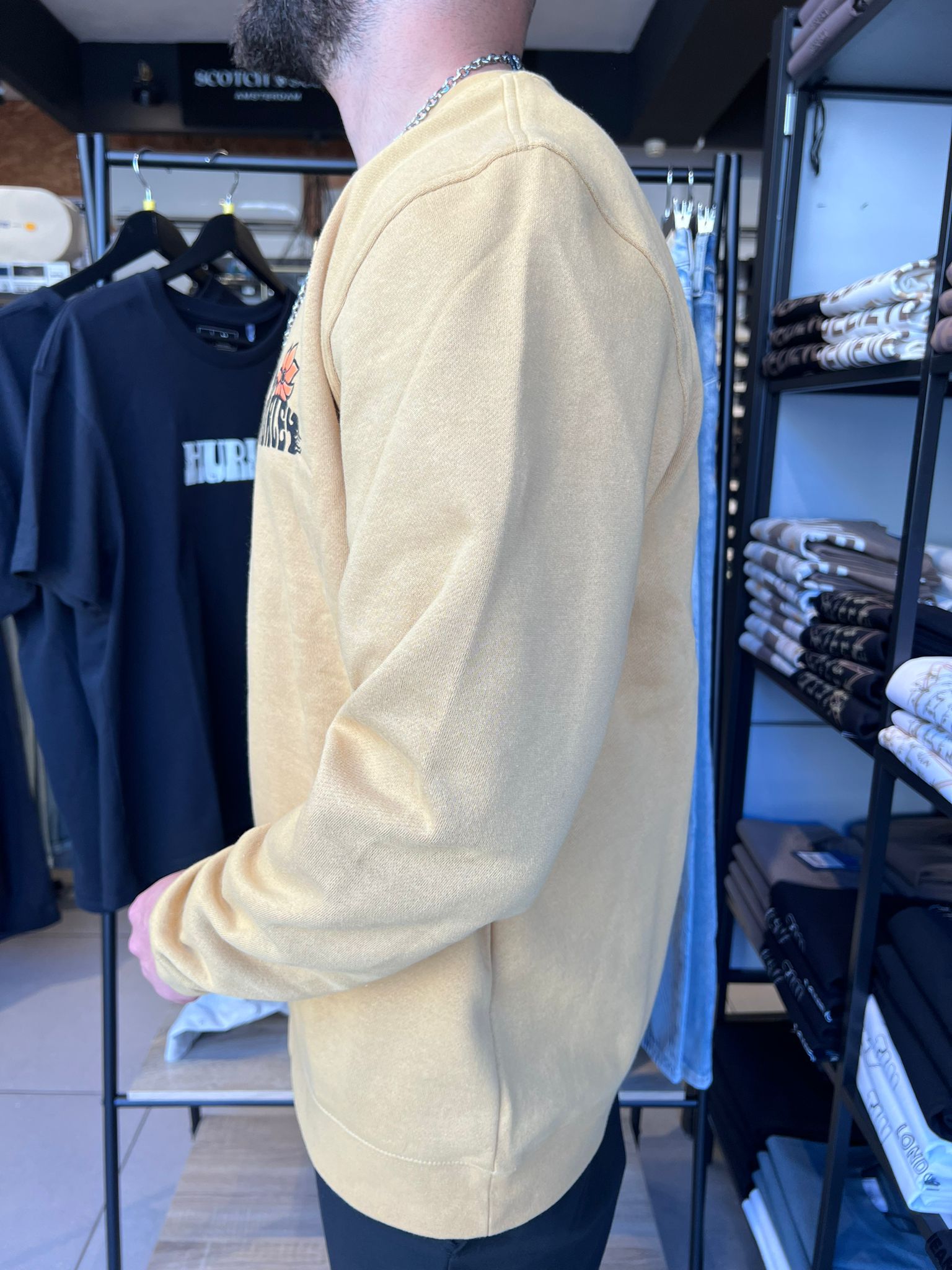 הארלי - פוטר שרוול ארוך כאמל H221 MFT0012360 / FLOWER FISH FLEECE CREW