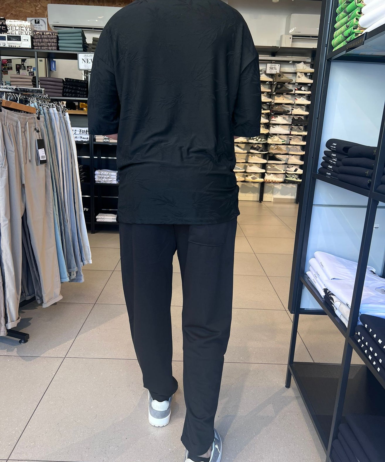 דרים אנד וורק - מכופתרת  03 ROZ שרוול קצר צבע שחור