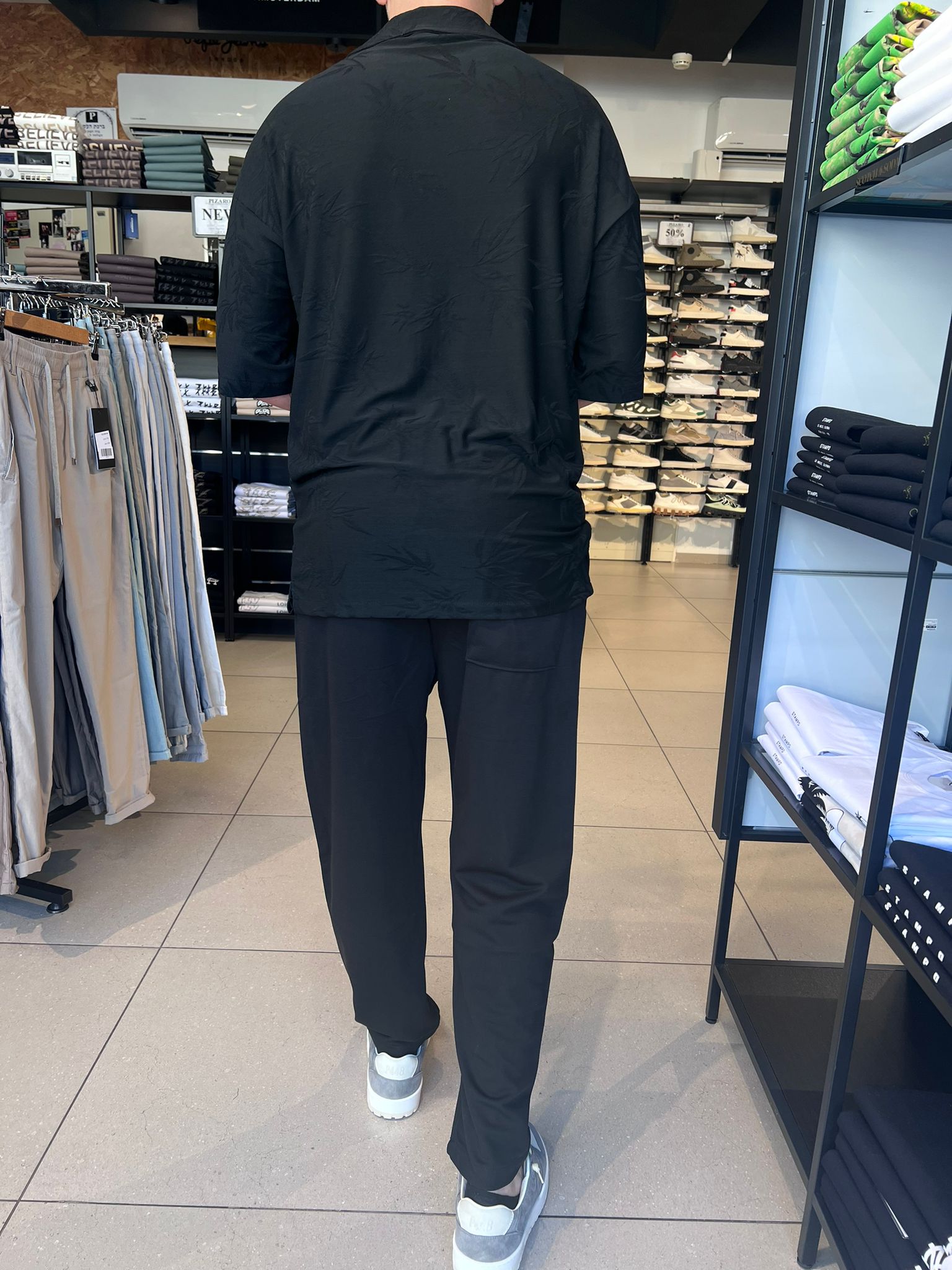 דרים אנד וורק - מכופתרת  03 ROZ שרוול קצר צבע שחור