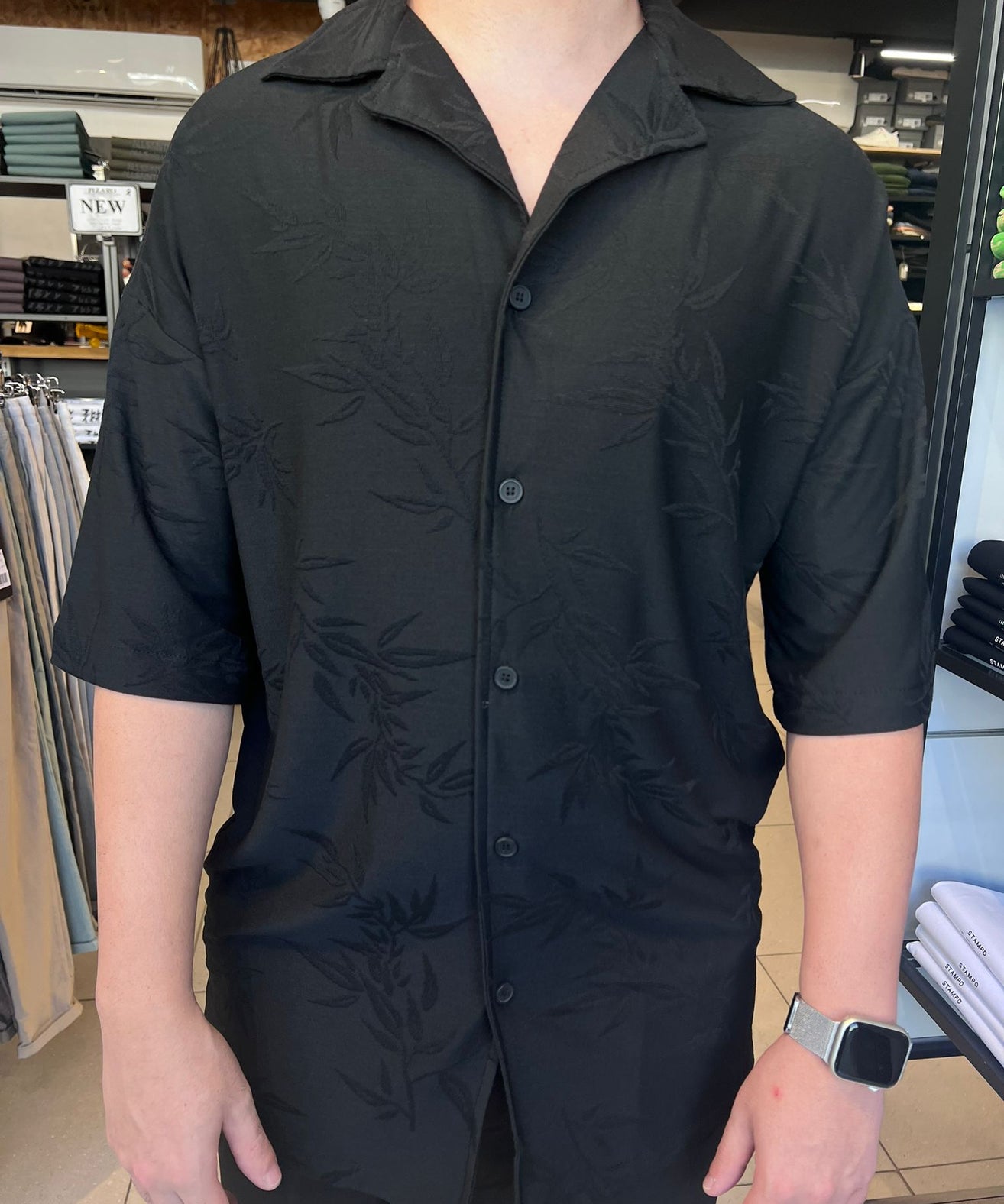 דרים אנד וורק - מכופתרת  03 ROZ שרוול קצר צבע שחור