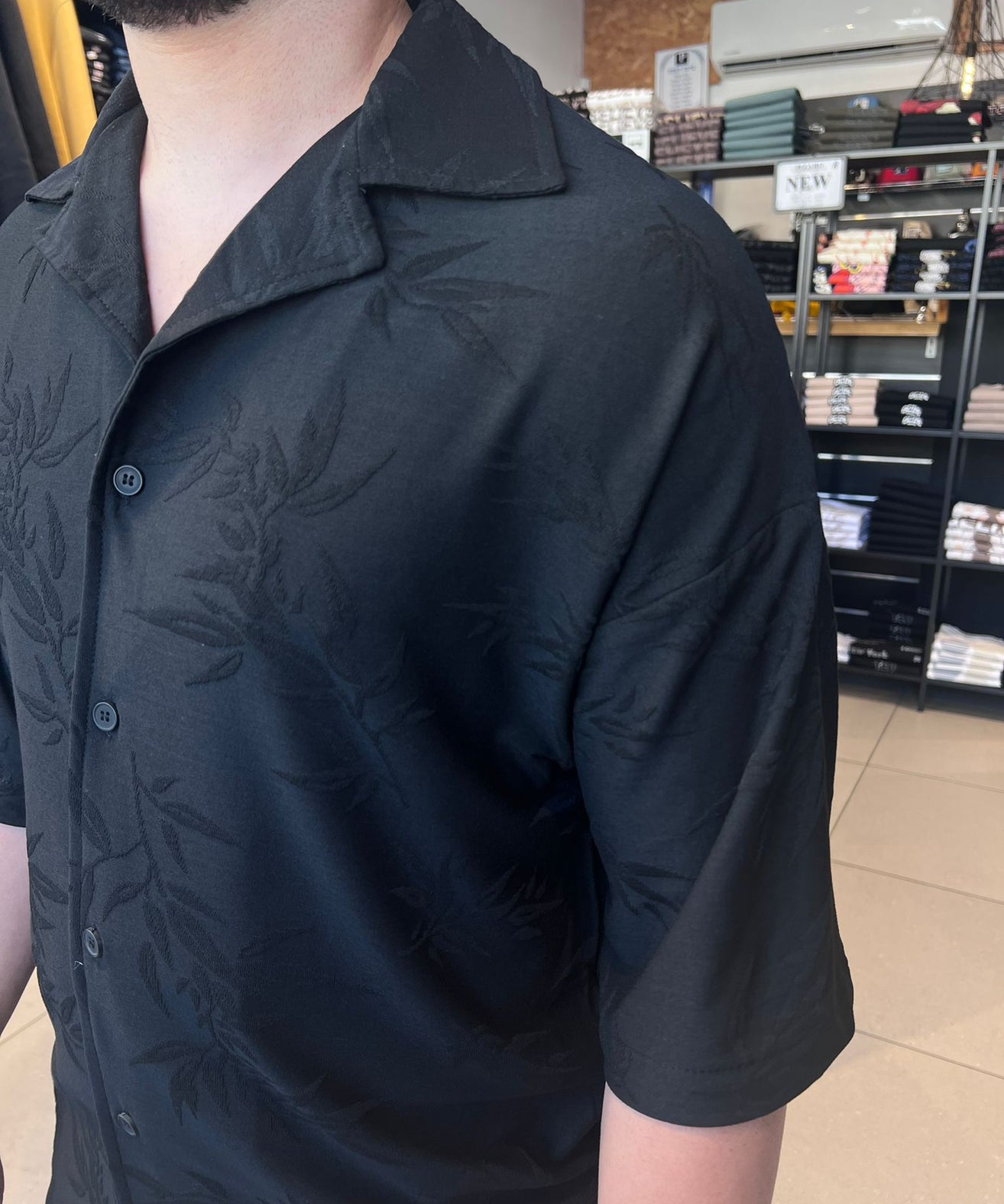 דרים אנד וורק - מכופתרת  03 ROZ שרוול קצר צבע שחור