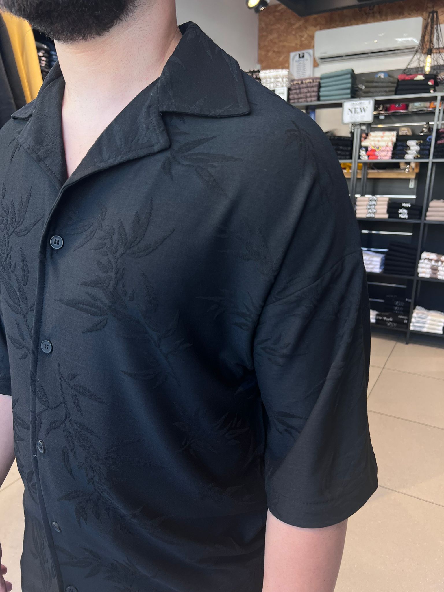 דרים אנד וורק - מכופתרת  03 ROZ שרוול קצר צבע שחור