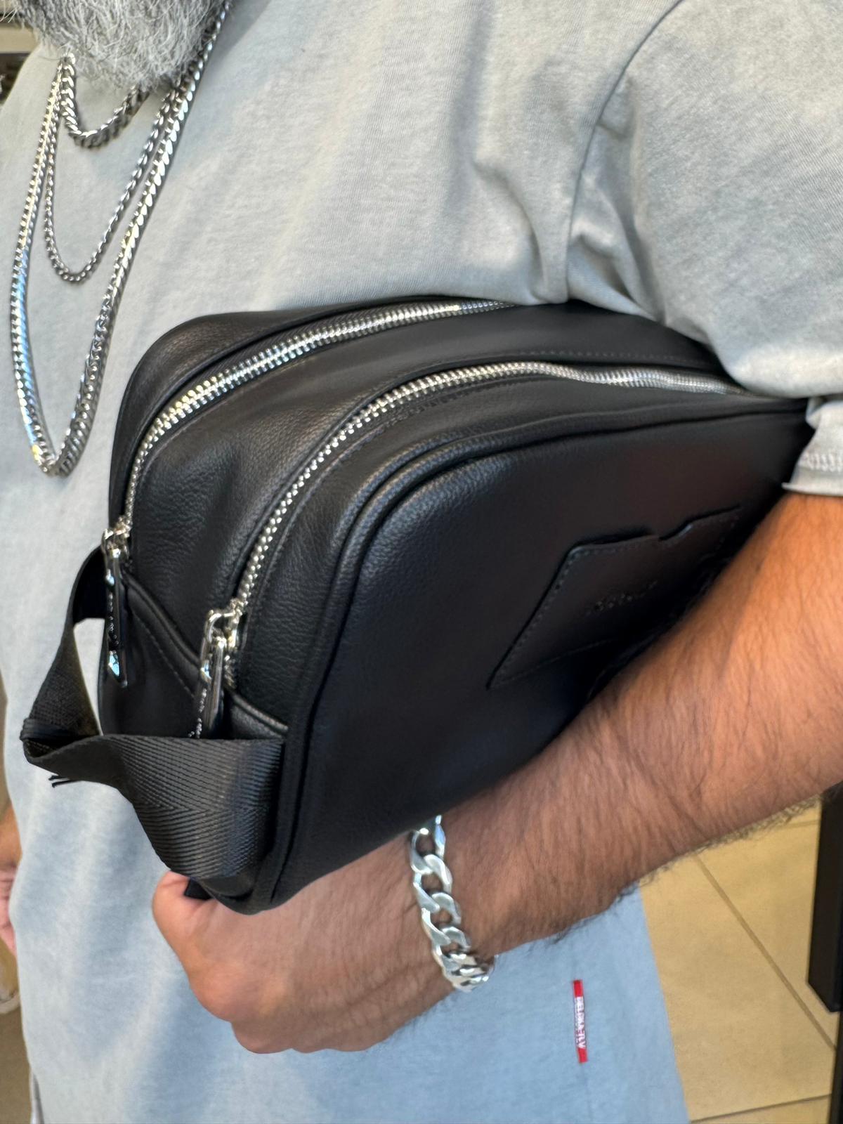 ריפליי - תיק יד דמוי עור שחור FM5316 UNIC-REPLAY