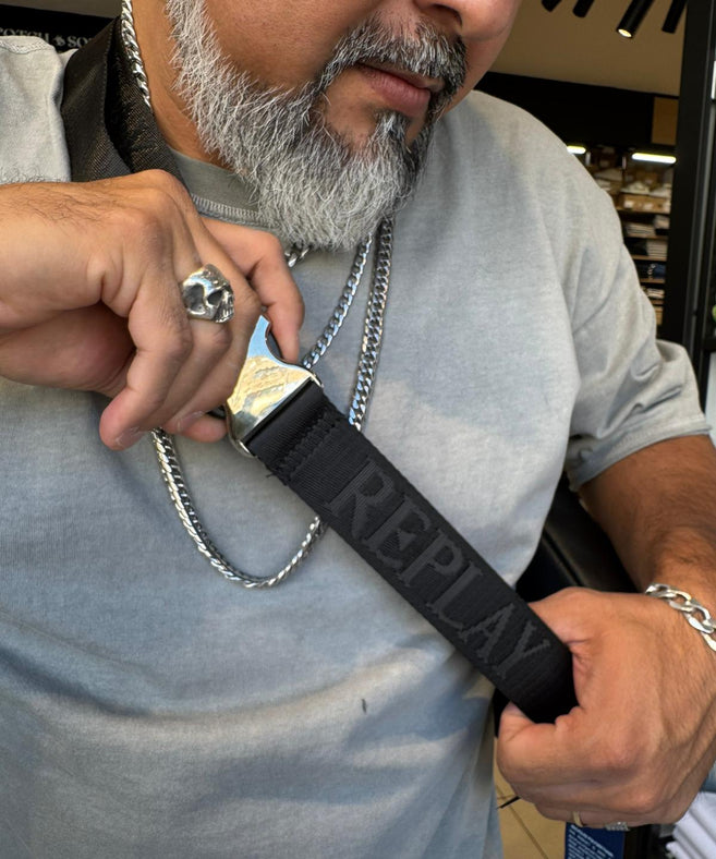 ריפליי - פאוץ דמוי עור שחור FM3686 UNIC-REPLAY