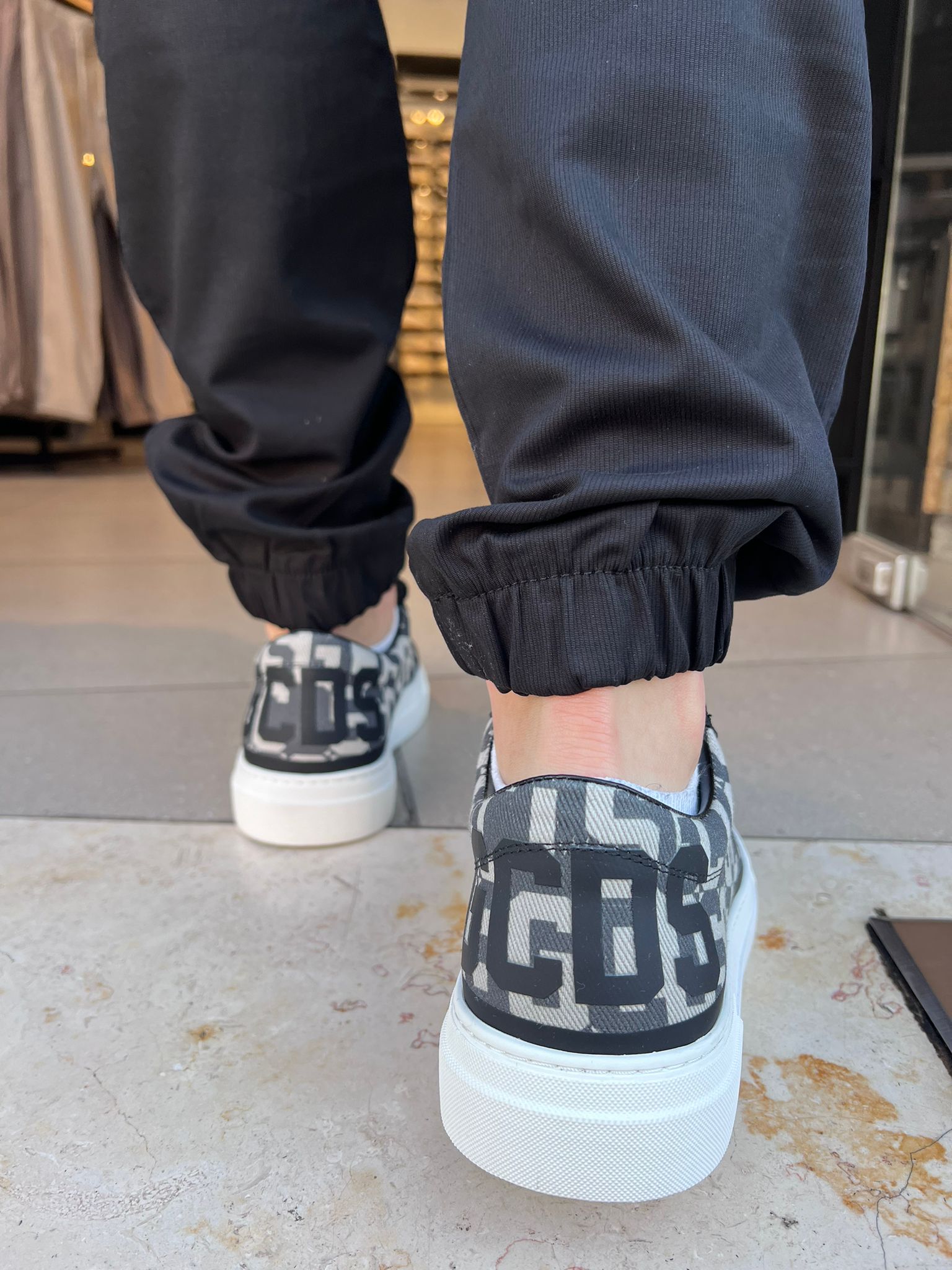 GCDS - סניקרס GC242MF04 001 BLACK MIX MEN SHOES CANVAS