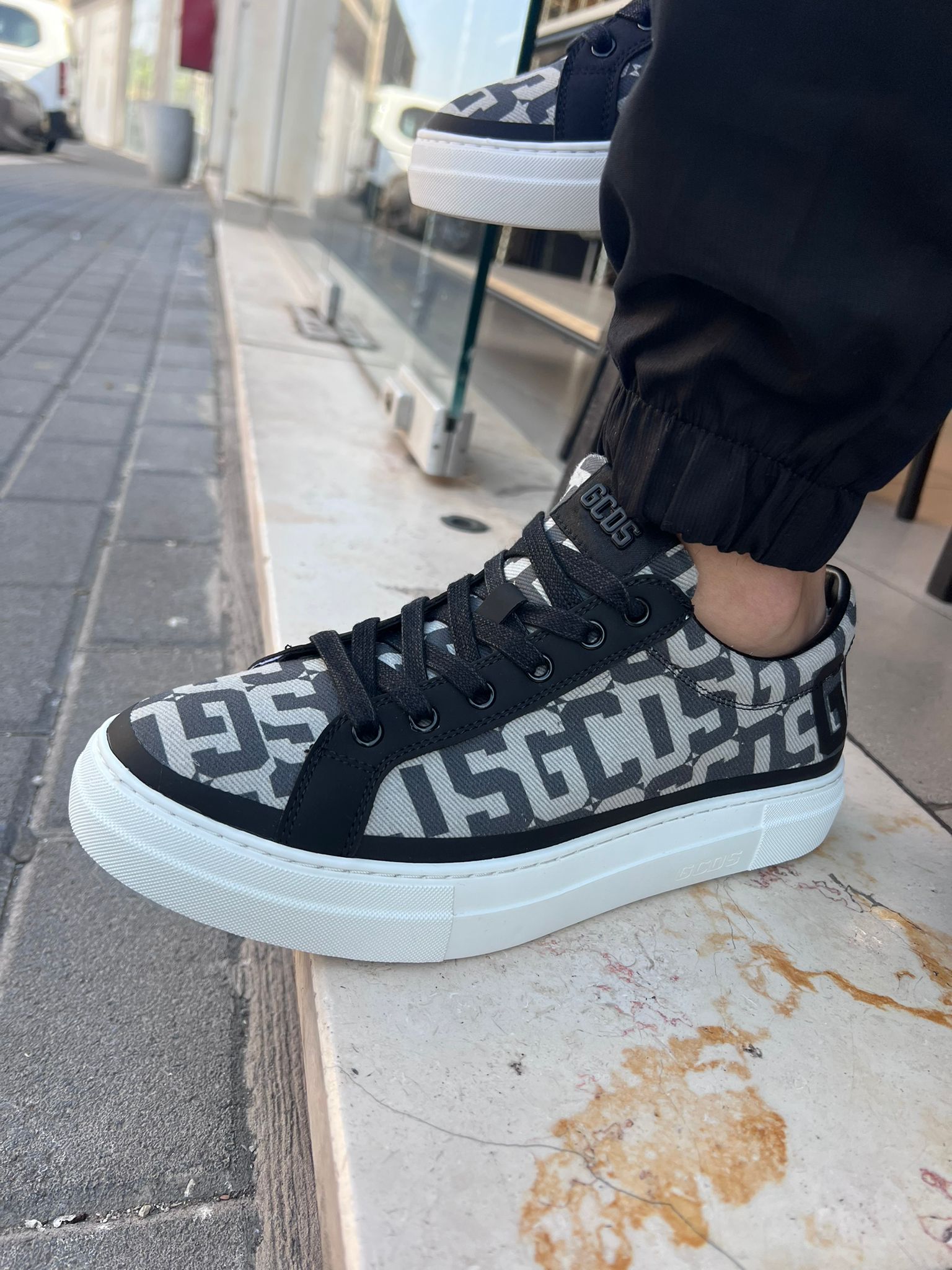 GCDS - סניקרס GC242MF04 001 BLACK MIX MEN SHOES CANVAS