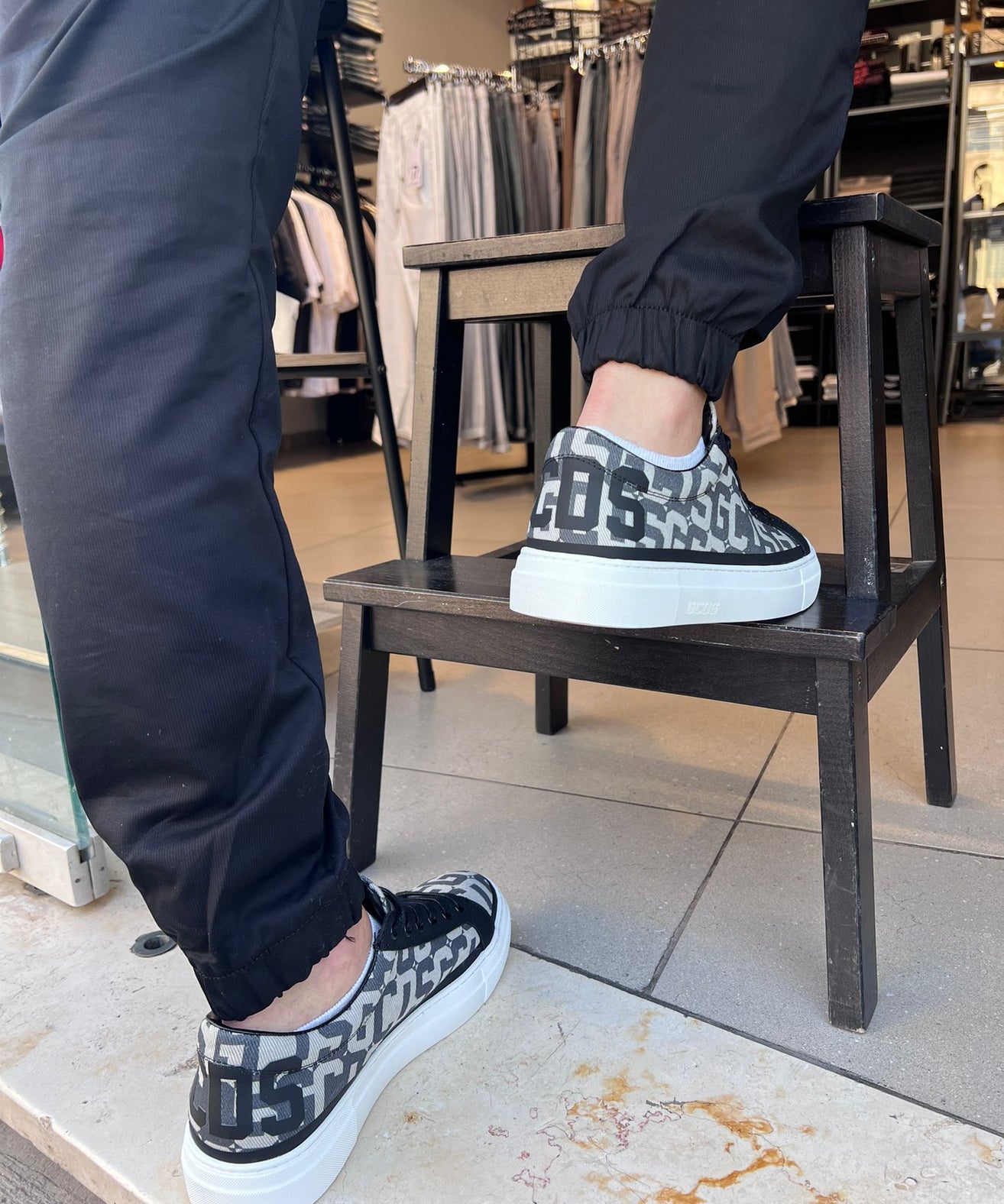 GCDS - סניקרס GC242MF04 001 BLACK MIX MEN SHOES CANVAS