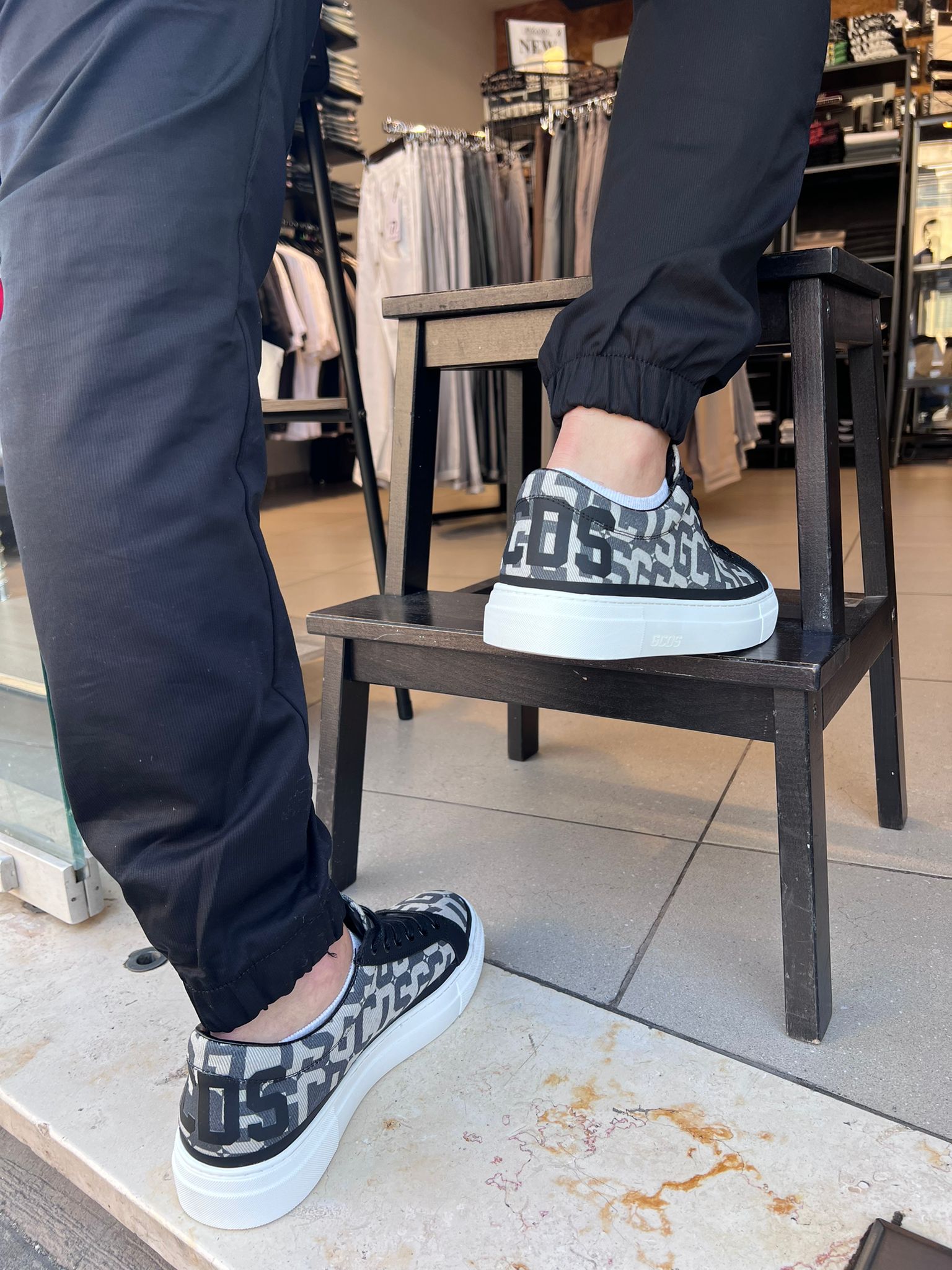 GCDS - סניקרס GC242MF04 001 BLACK MIX MEN SHOES CANVAS