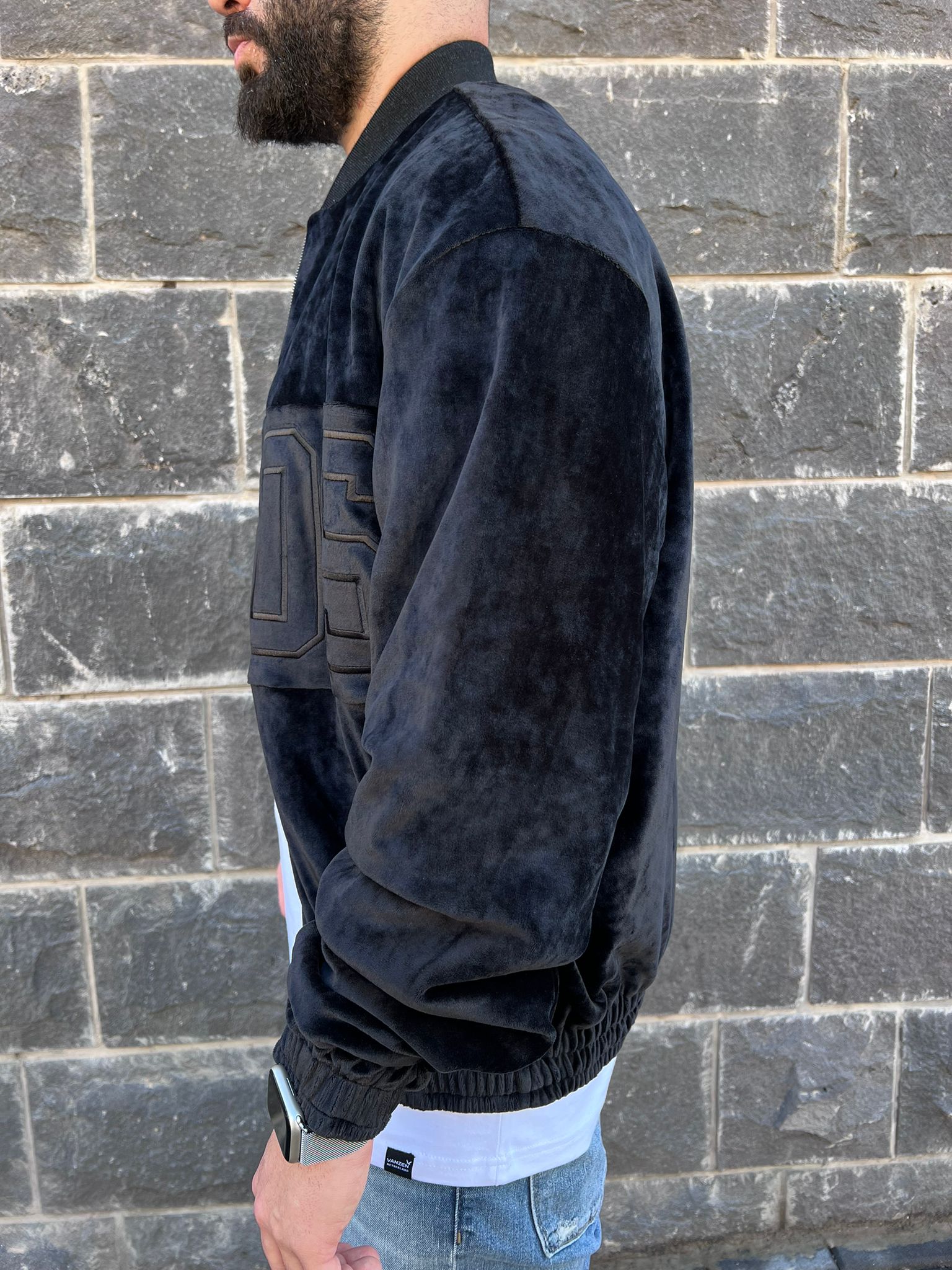 GCDS -  ג'קט קטיפה Velvet Band Logo M2005TE1