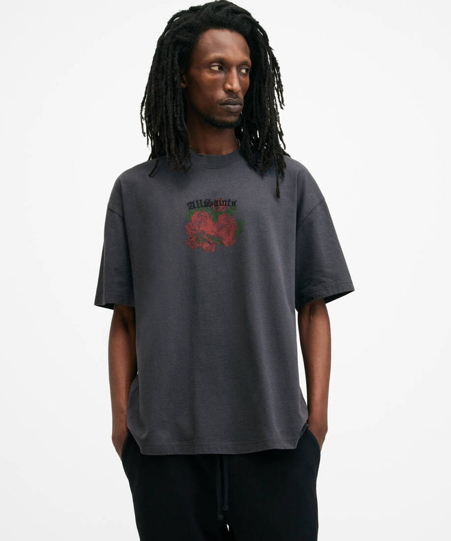 אולסיינטס - אוברסייז שרוול קצר בצבע אפור M007