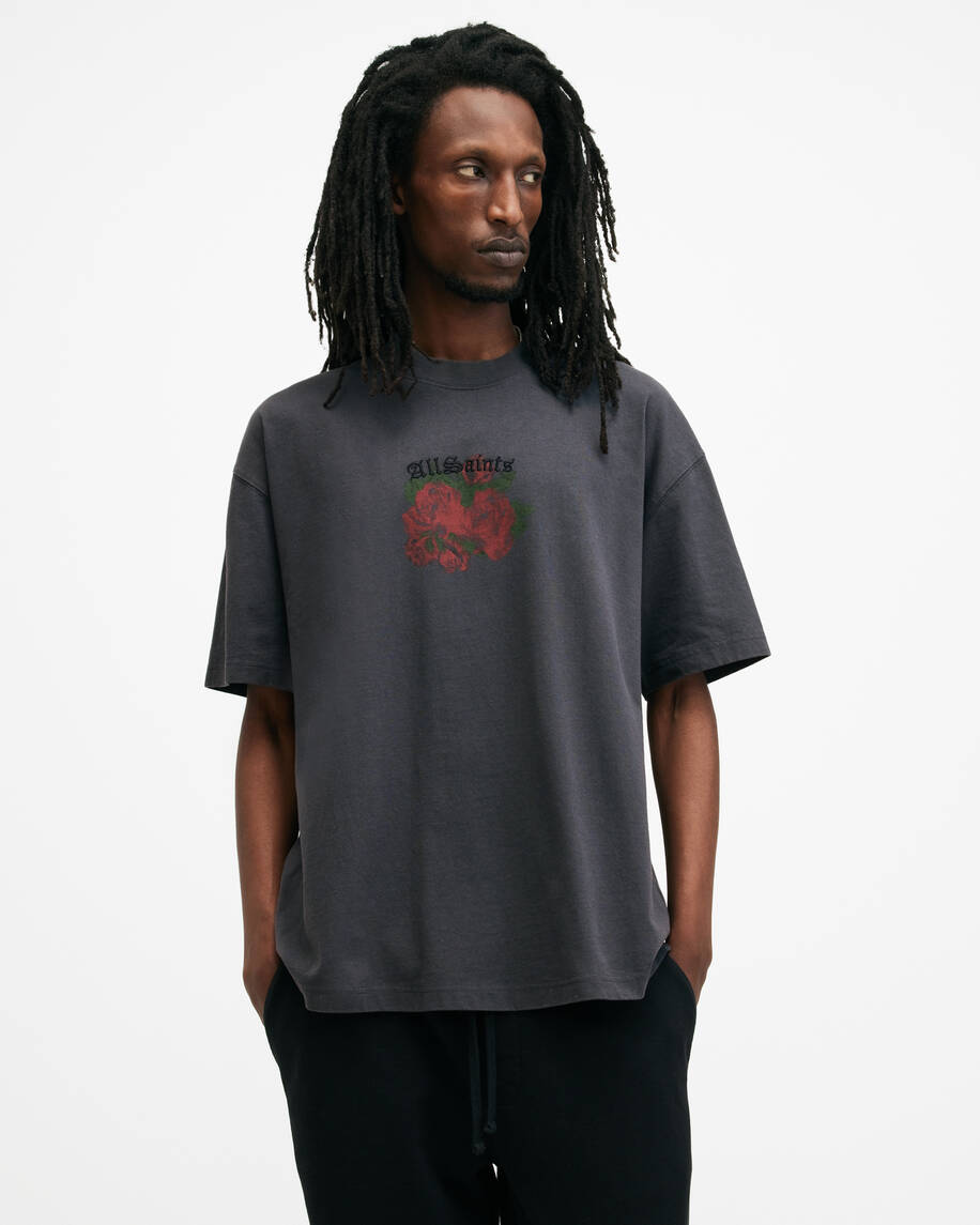 אולסיינטס - אוברסייז שרוול קצר בצבע אפור M007