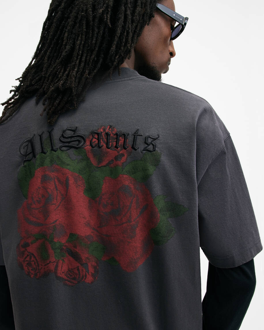 אולסיינטס - אוברסייז שרוול קצר בצבע אפור M007