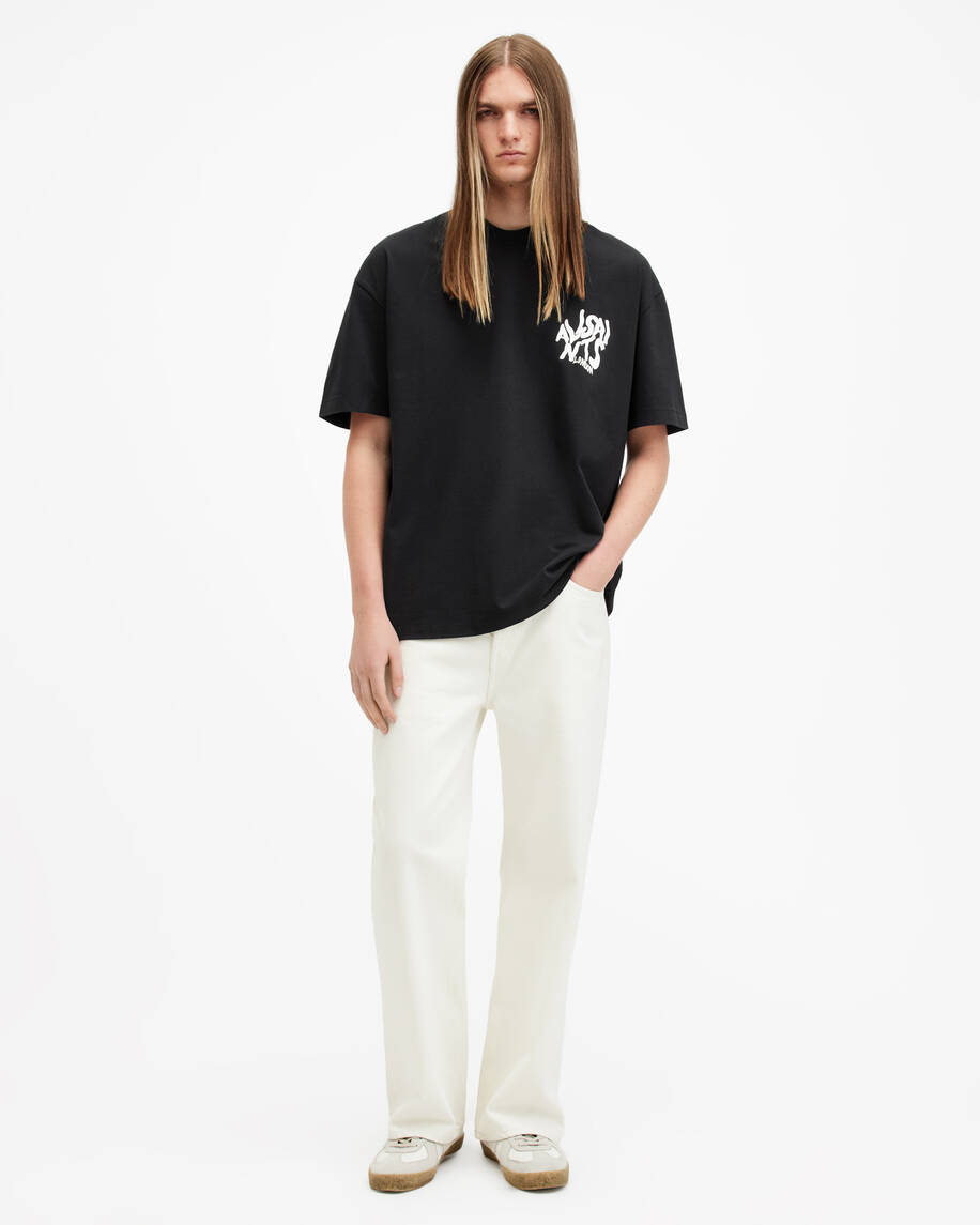 אולסיינטס - אוברסייז שרוול קצר ORLANDO washed Black M022PA